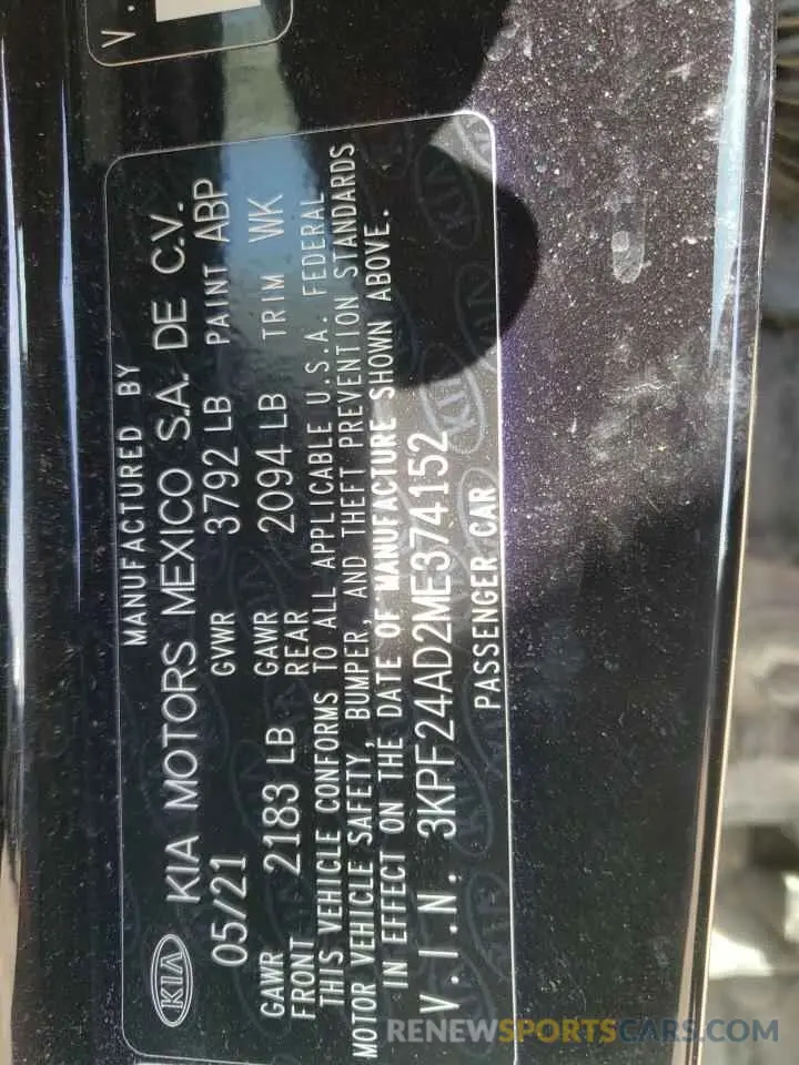 13 Photograph of a damaged car 3KPF24AD2ME374152 KIA FORTE 2021