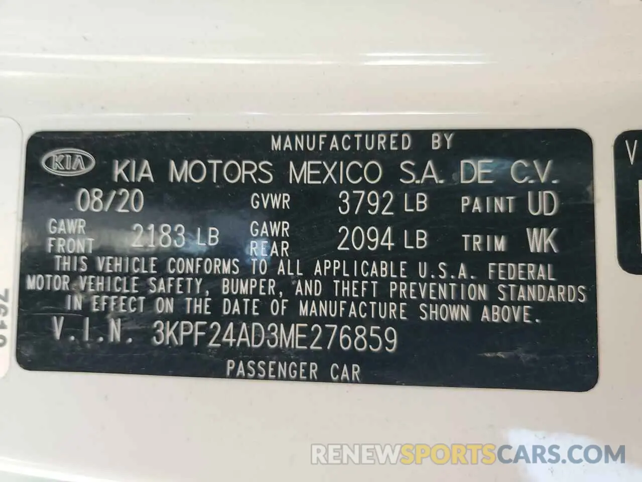 13 Photograph of a damaged car 3KPF24AD3ME276859 KIA FORTE 2021