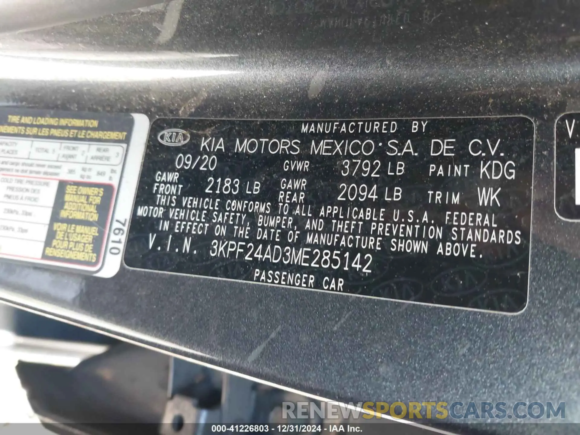 9 Photograph of a damaged car 3KPF24AD3ME285142 KIA FORTE 2021