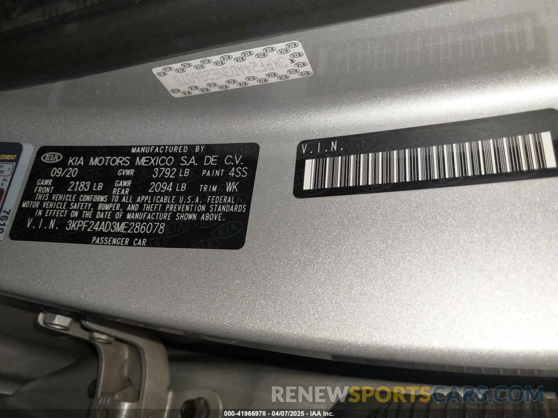 9 Photograph of a damaged car 3KPF24AD3ME286078 KIA FORTE 2021