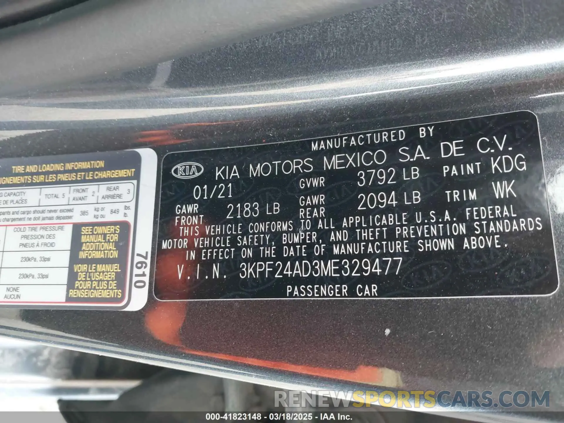 9 Photograph of a damaged car 3KPF24AD3ME329477 KIA FORTE 2021