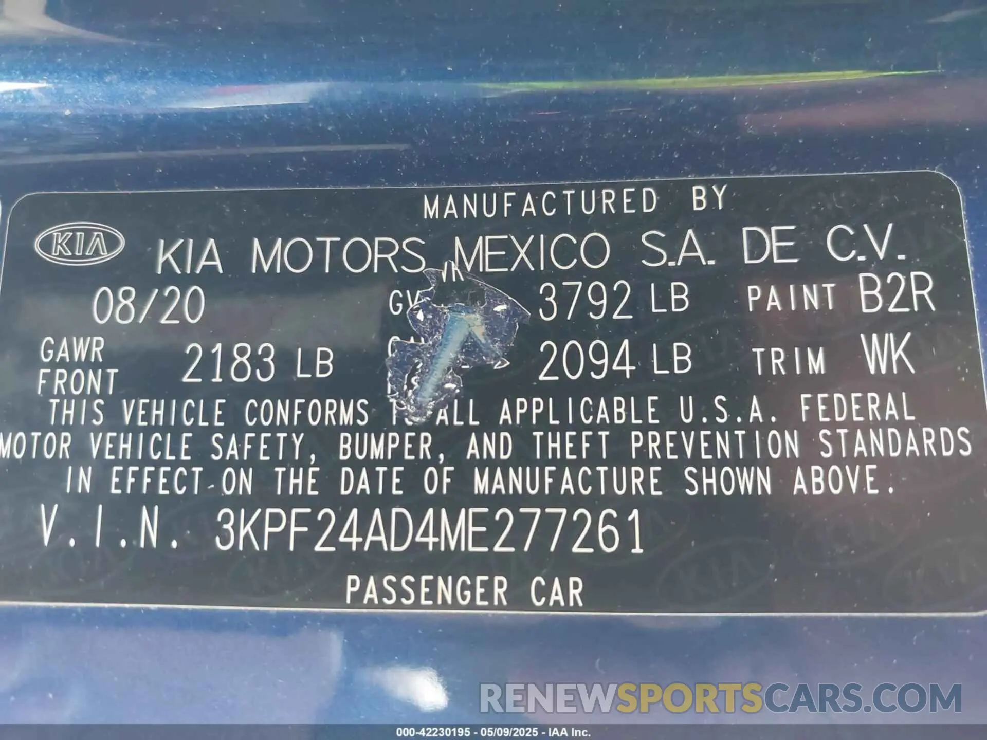 9 Photograph of a damaged car 3KPF24AD4ME277261 KIA FORTE 2021