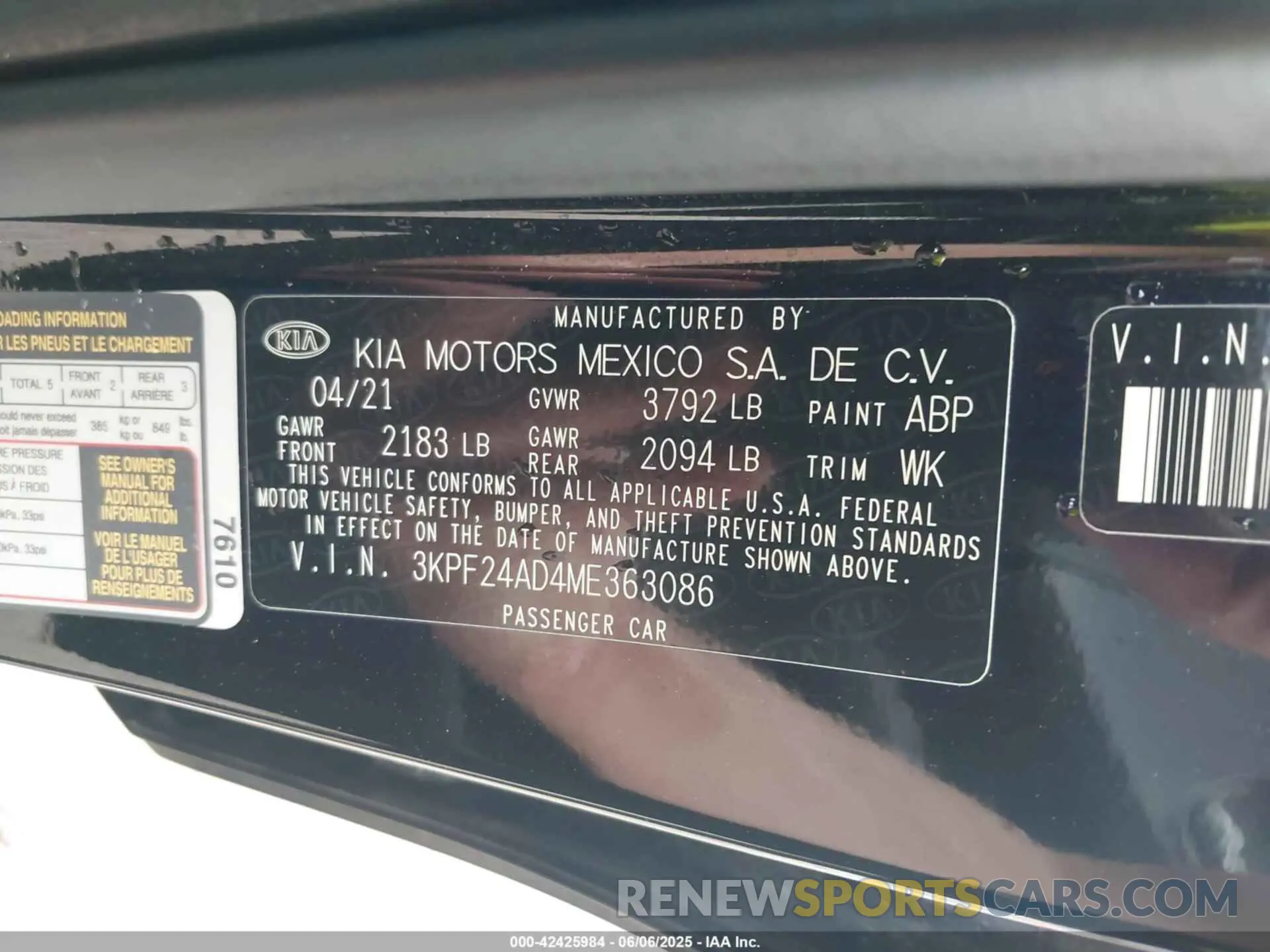 9 Photograph of a damaged car 3KPF24AD4ME363086 KIA FORTE 2021