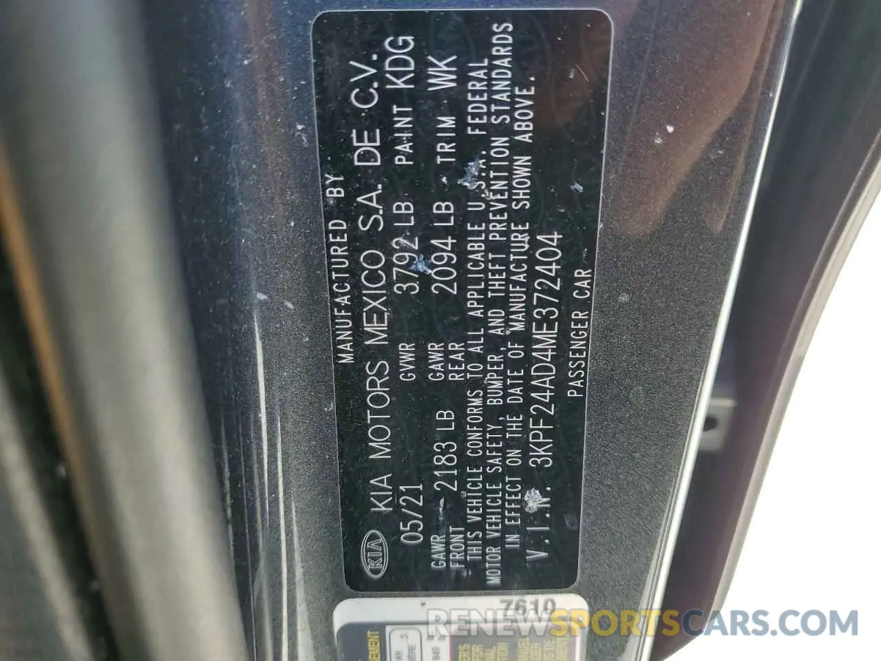 13 Photograph of a damaged car 3KPF24AD4ME372404 KIA FORTE 2021