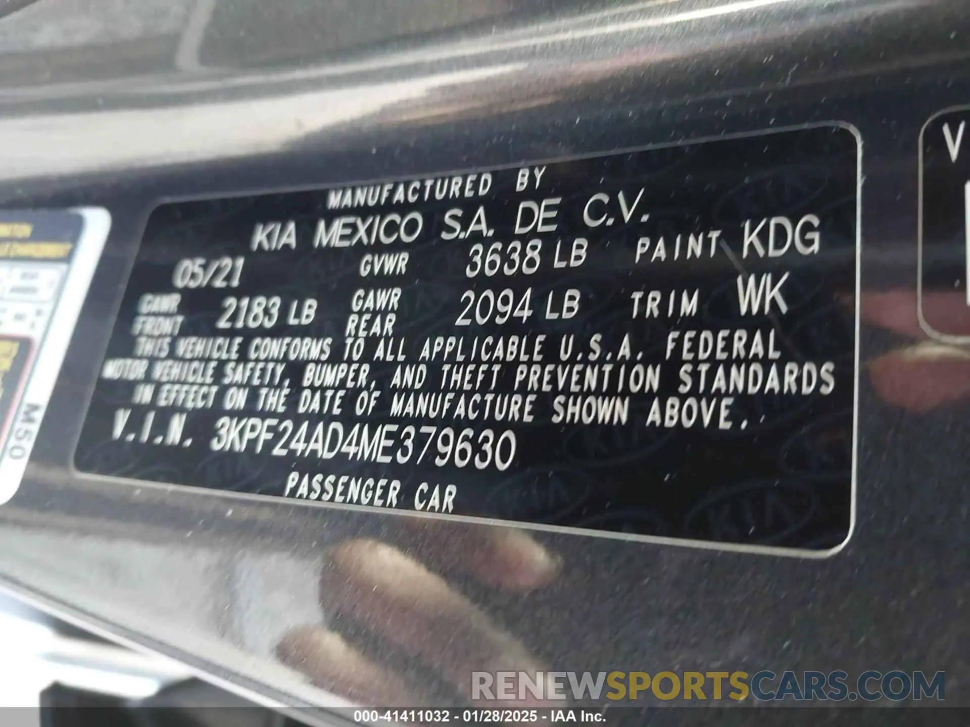9 Photograph of a damaged car 3KPF24AD4ME379630 KIA FORTE 2021