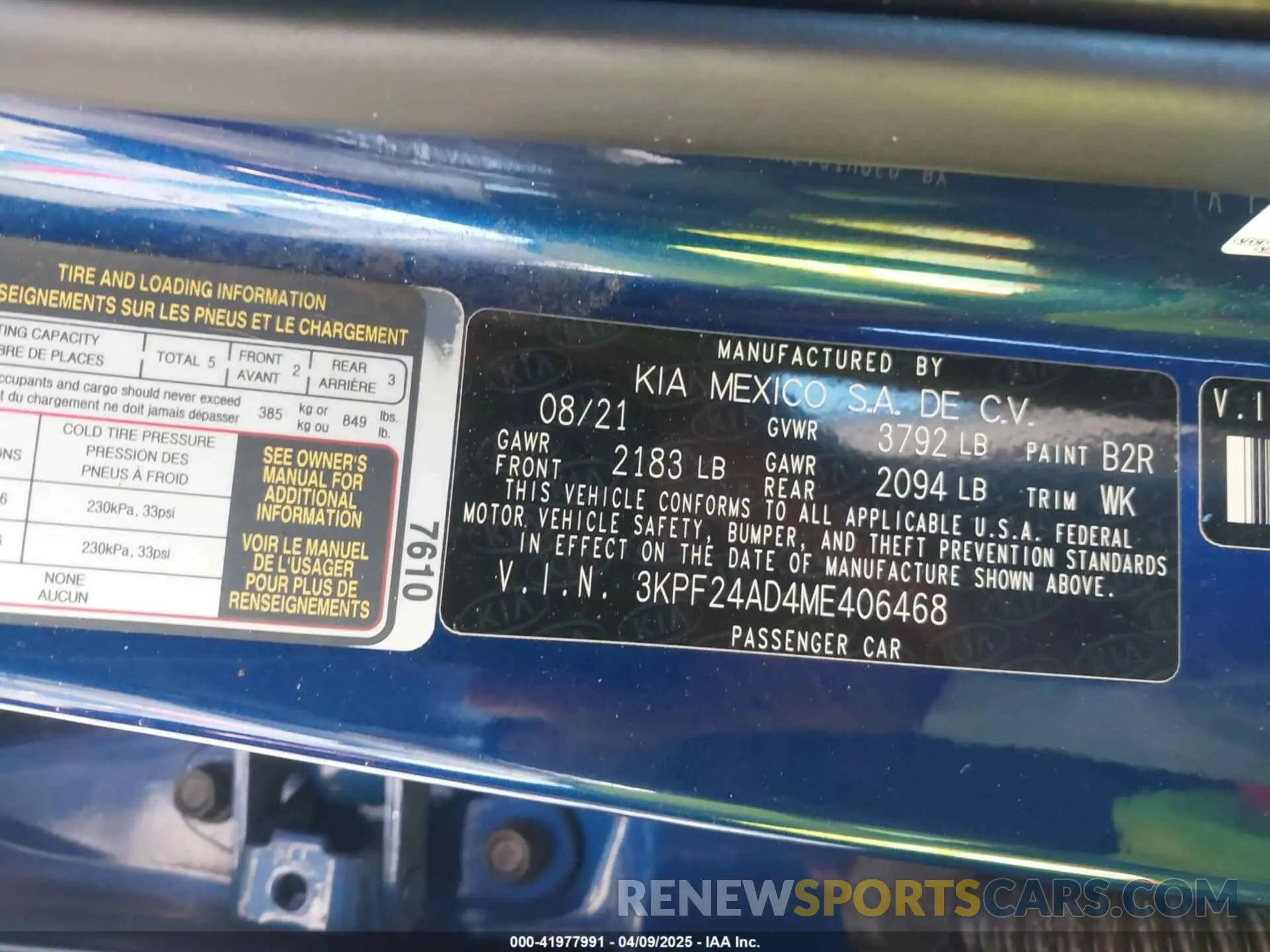 9 Photograph of a damaged car 3KPF24AD4ME406468 KIA FORTE 2021