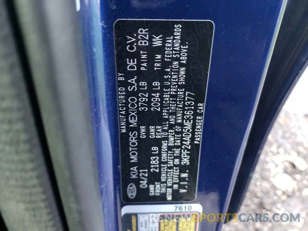 12 Photograph of a damaged car 3KPF24AD5ME361377 KIA FORTE 2021