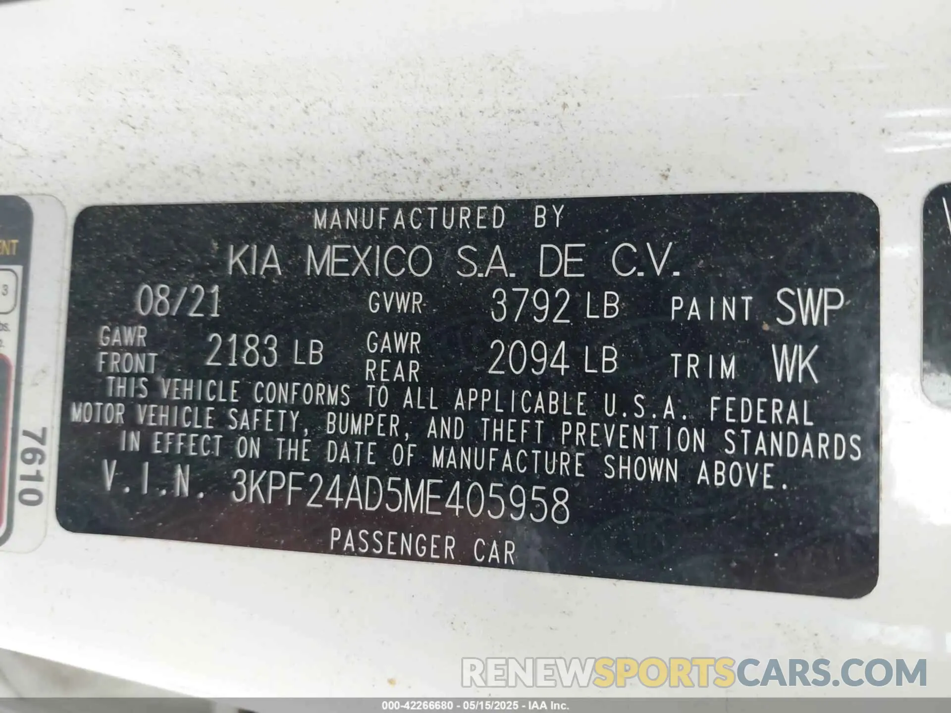 9 Photograph of a damaged car 3KPF24AD5ME405958 KIA FORTE 2021