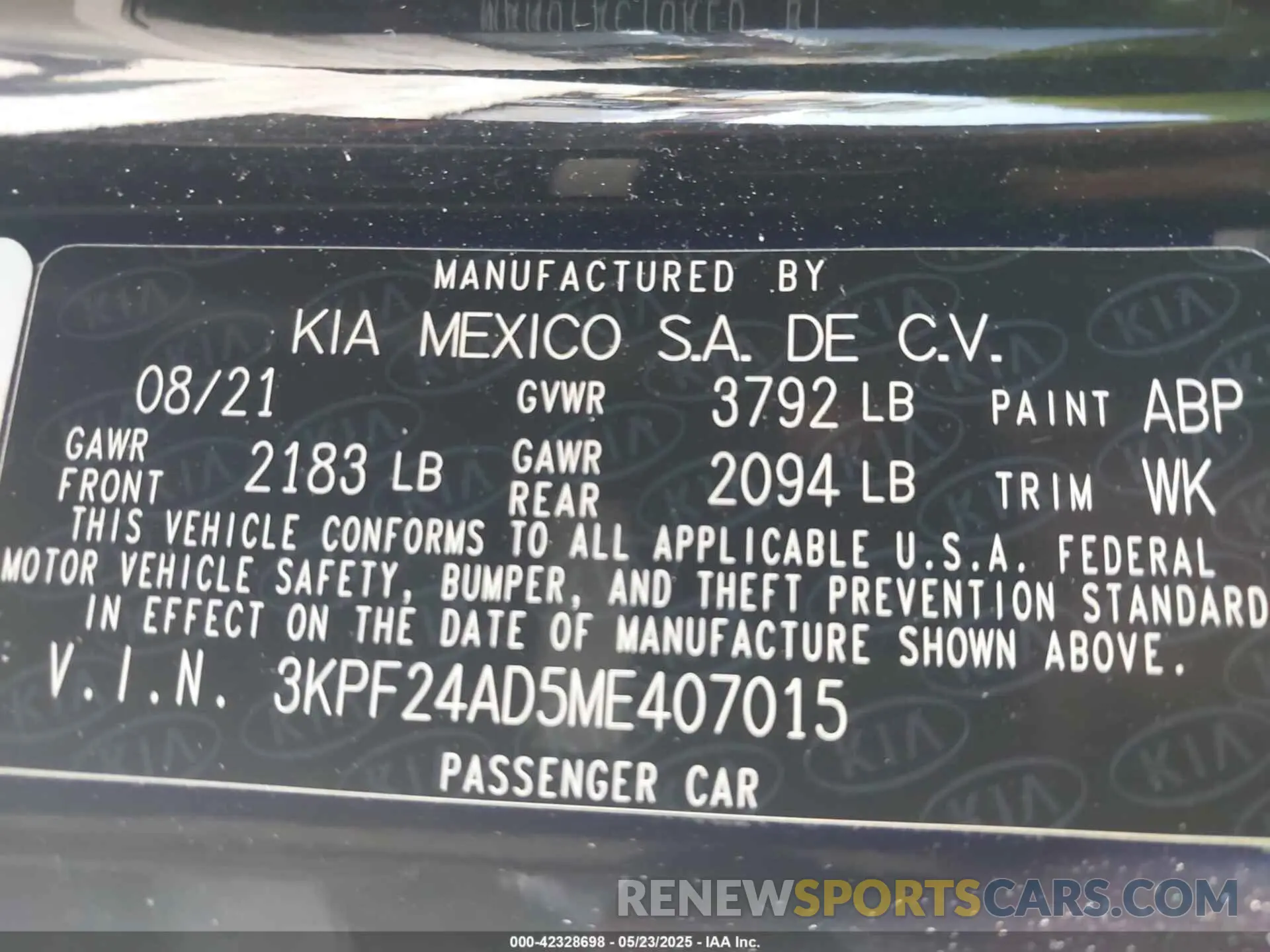 9 Photograph of a damaged car 3KPF24AD5ME407015 KIA FORTE 2021