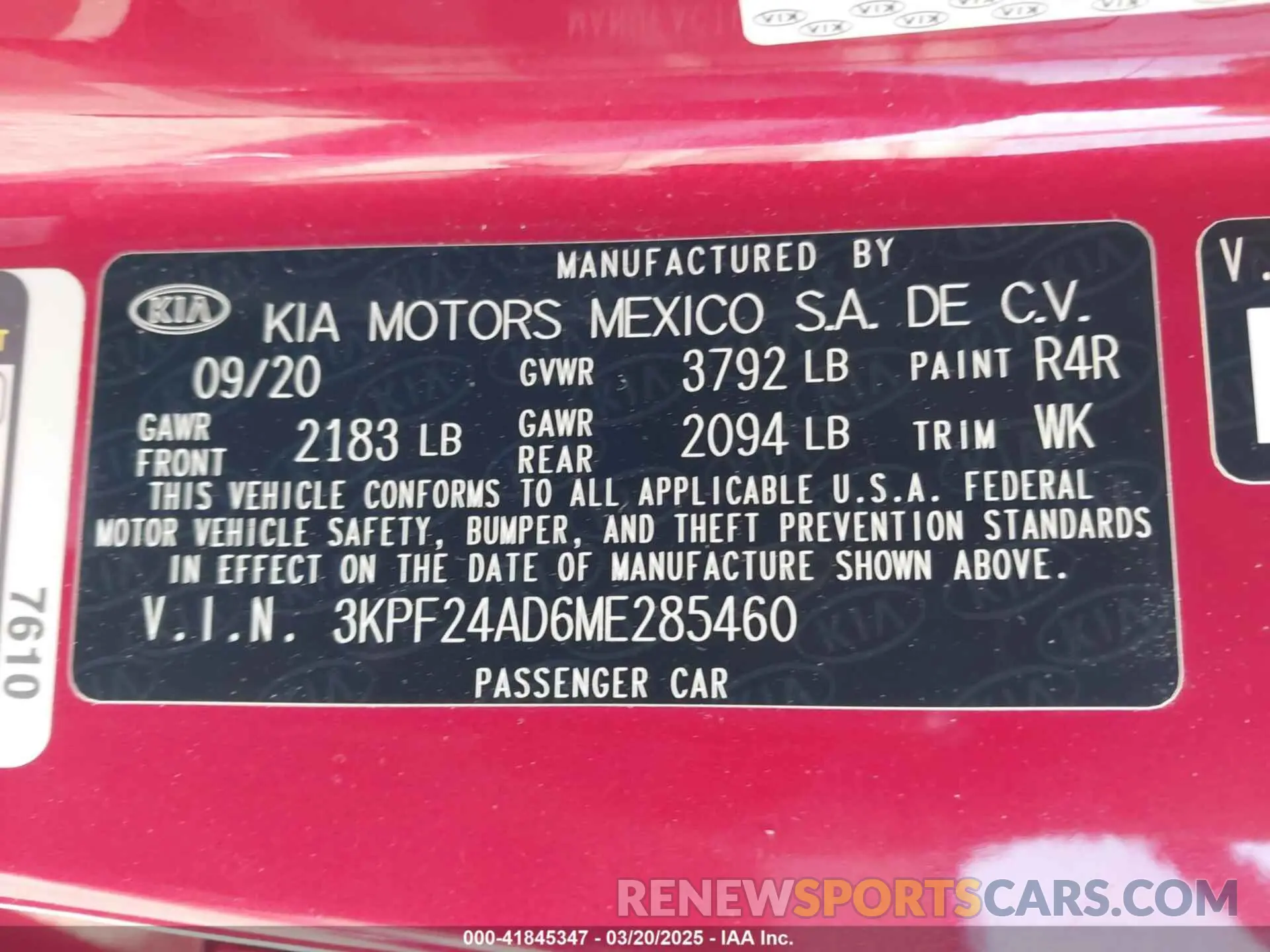 9 Photograph of a damaged car 3KPF24AD6ME285460 KIA FORTE 2021