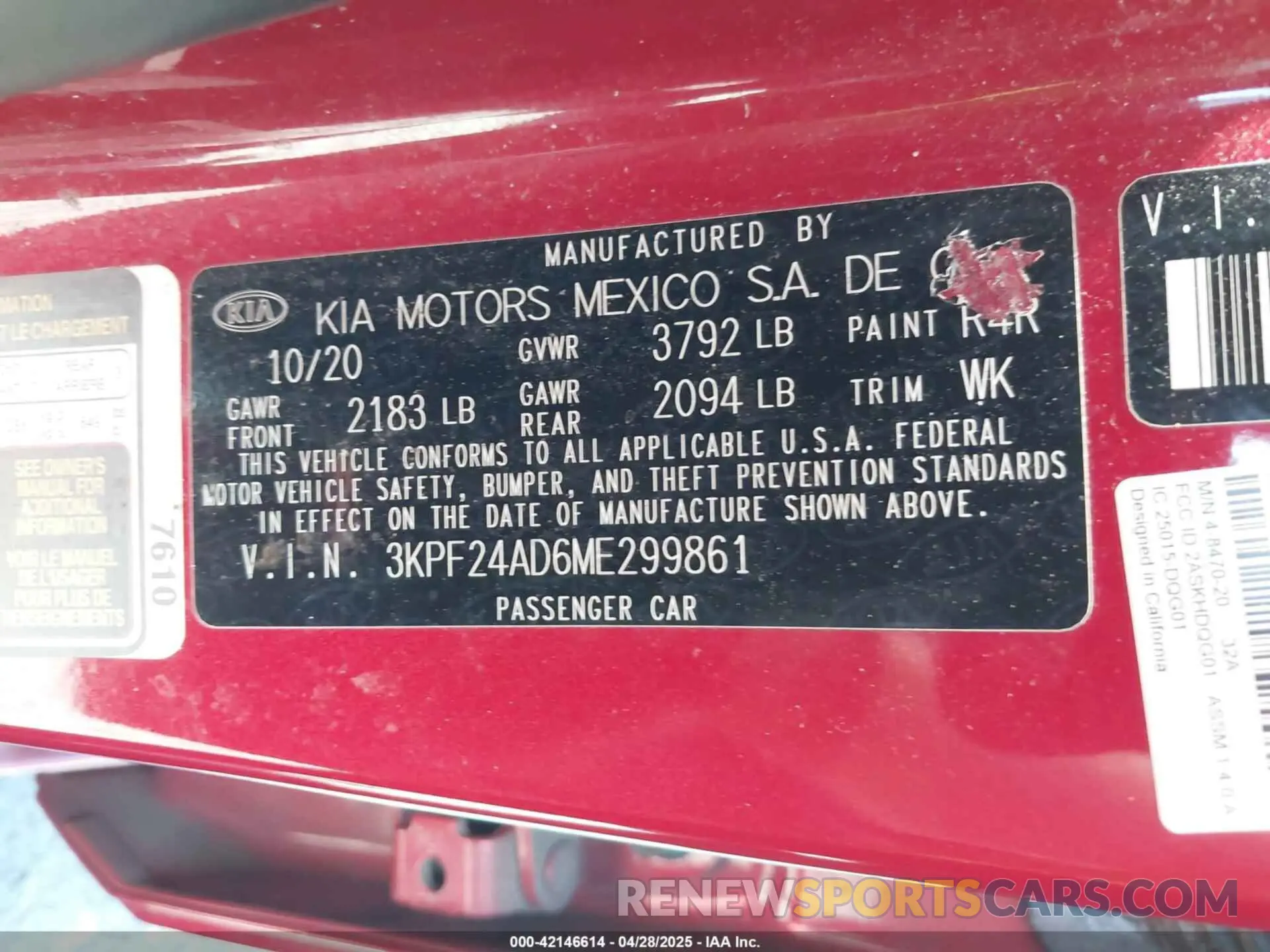 9 Photograph of a damaged car 3KPF24AD6ME299861 KIA FORTE 2021