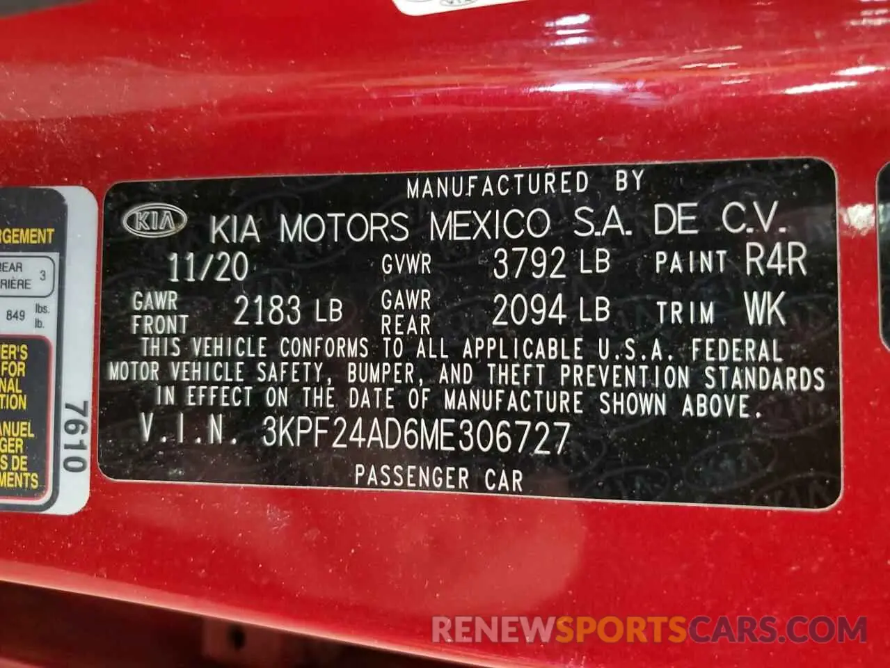 12 Photograph of a damaged car 3KPF24AD6ME306727 KIA FORTE 2021