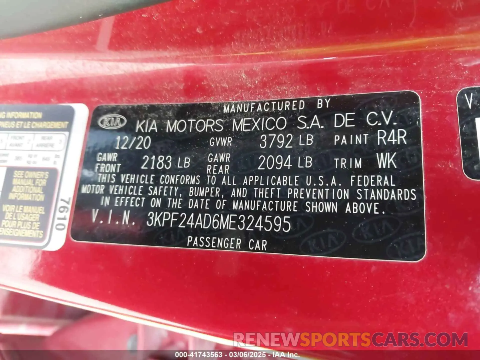 9 Photograph of a damaged car 3KPF24AD6ME324595 KIA FORTE 2021