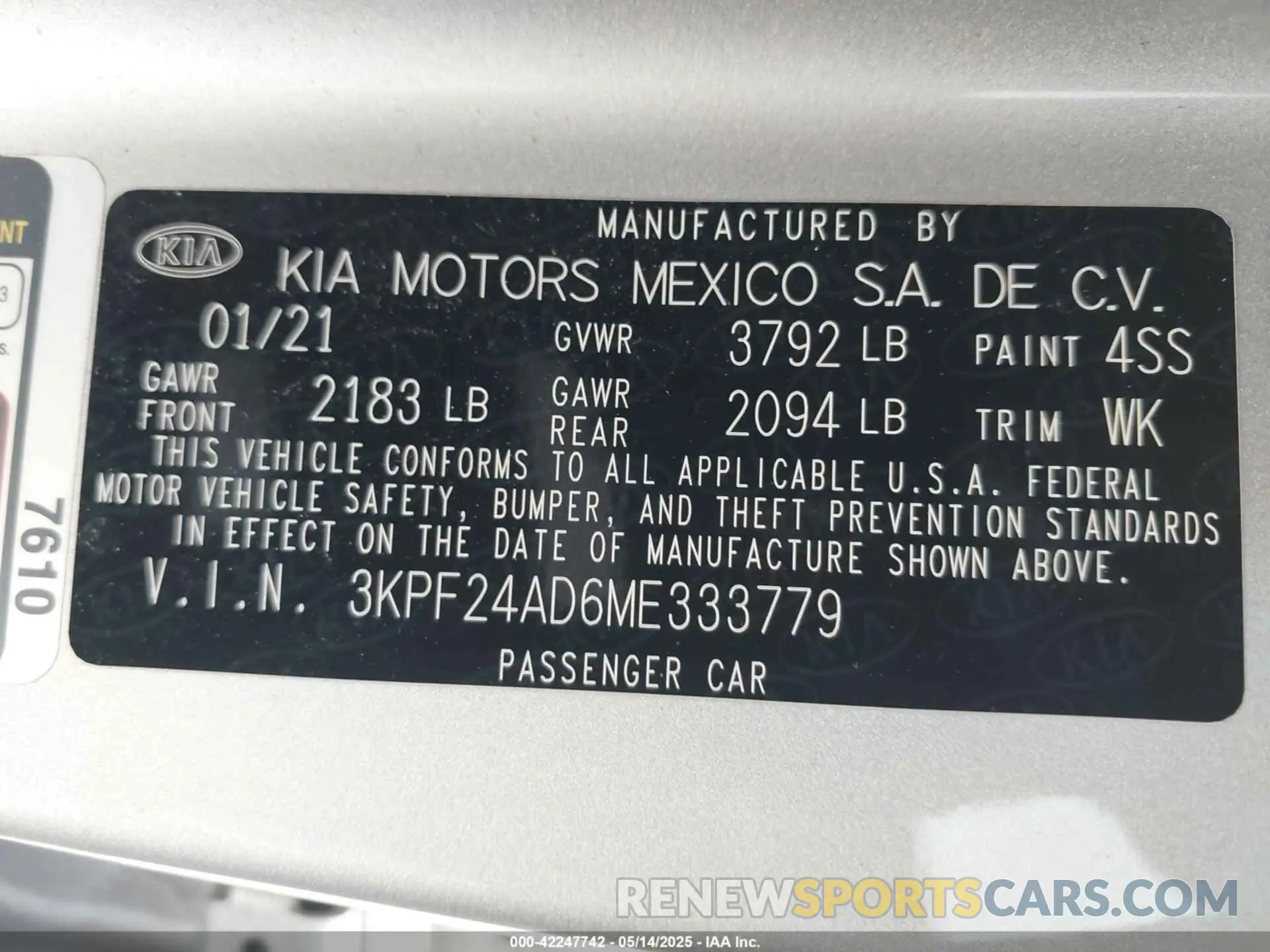 9 Photograph of a damaged car 3KPF24AD6ME333779 KIA FORTE 2021
