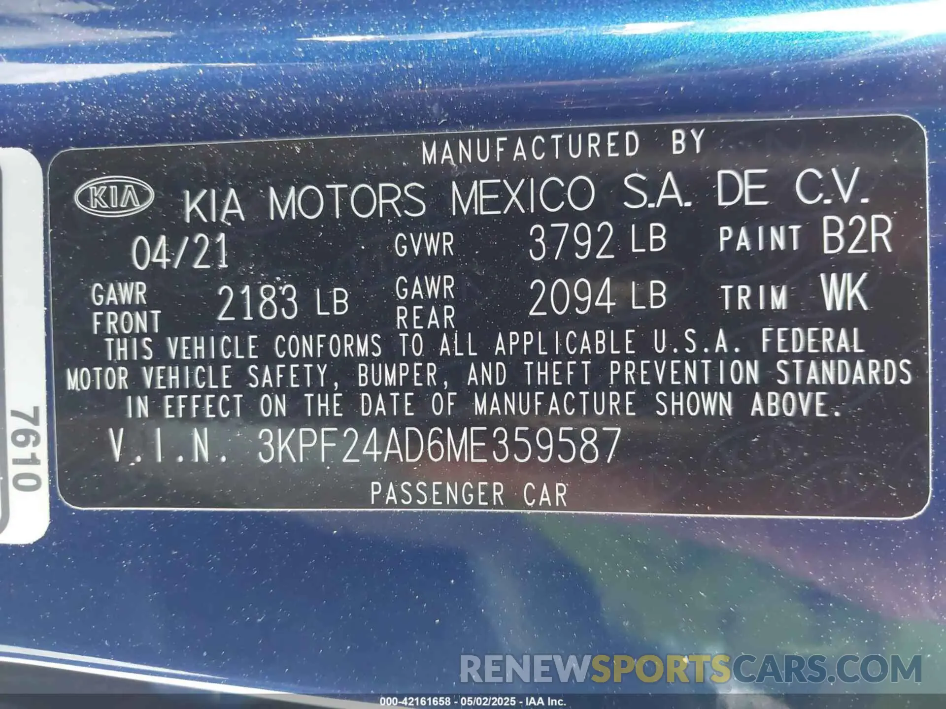 9 Photograph of a damaged car 3KPF24AD6ME359587 KIA FORTE 2021
