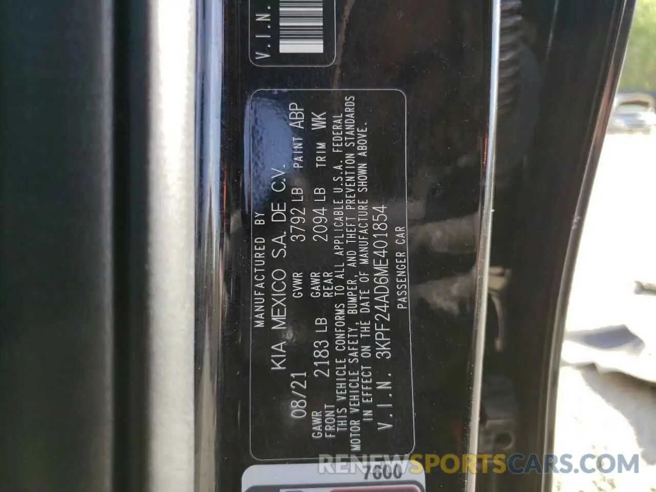 12 Photograph of a damaged car 3KPF24AD6ME401854 KIA FORTE 2021