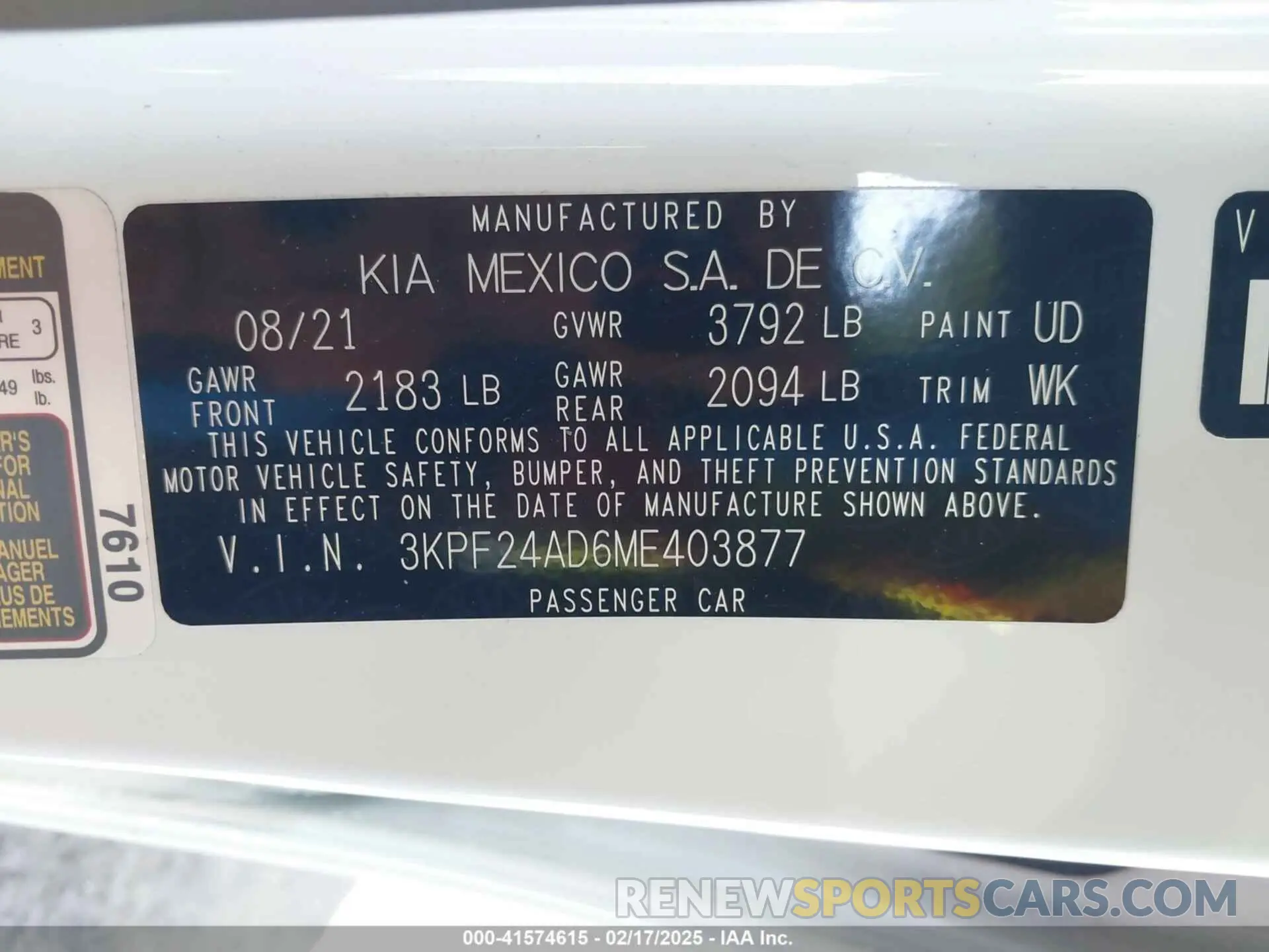 9 Photograph of a damaged car 3KPF24AD6ME403877 KIA FORTE 2021