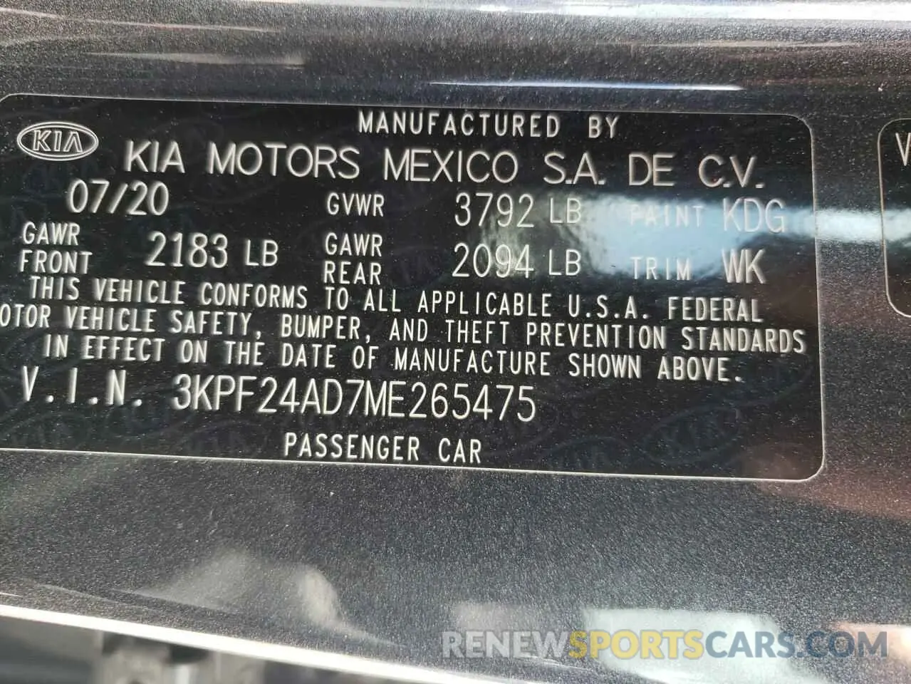 13 Photograph of a damaged car 3KPF24AD7ME265475 KIA FORTE 2021