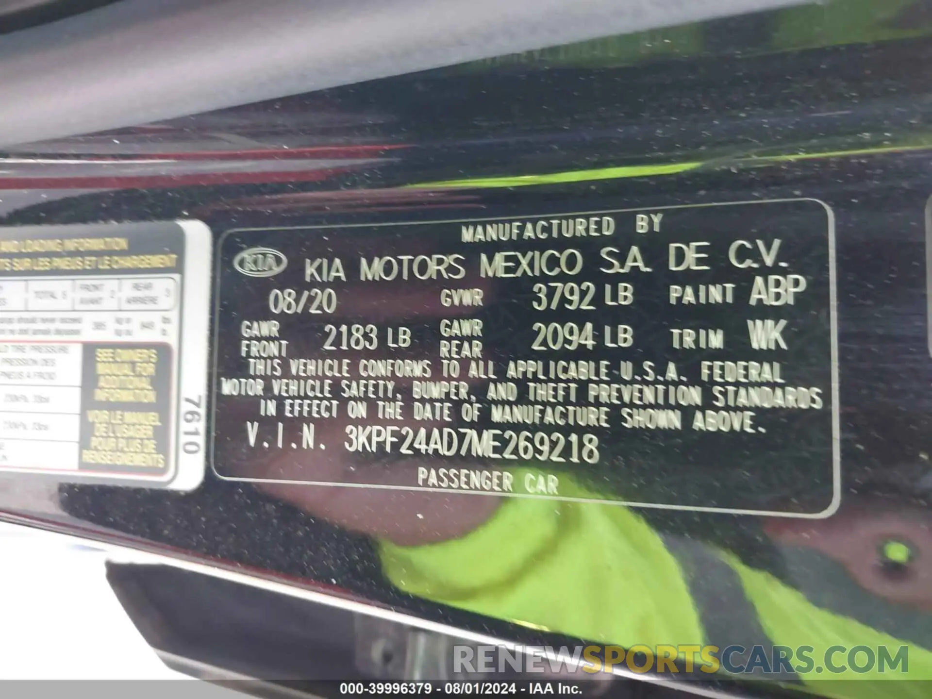 9 Photograph of a damaged car 3KPF24AD7ME269218 KIA FORTE 2021