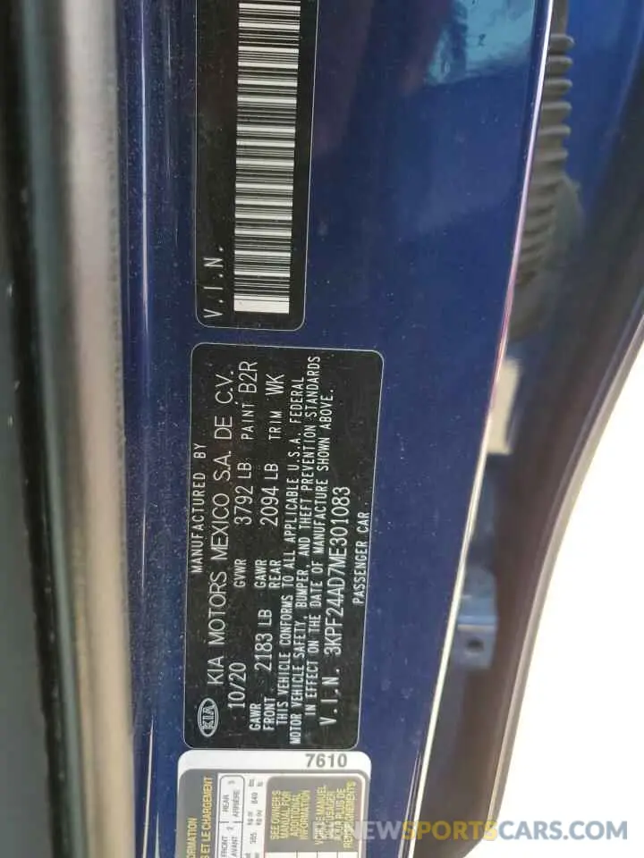 14 Photograph of a damaged car 3KPF24AD7ME301083 KIA FORTE 2021