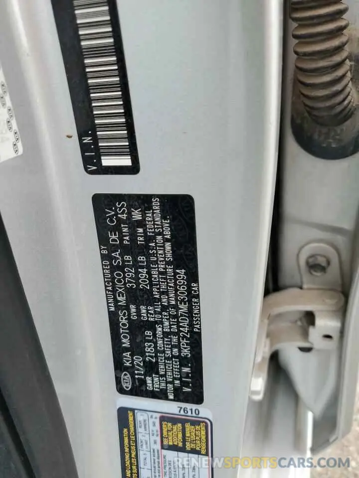 13 Photograph of a damaged car 3KPF24AD7ME306994 KIA FORTE 2021