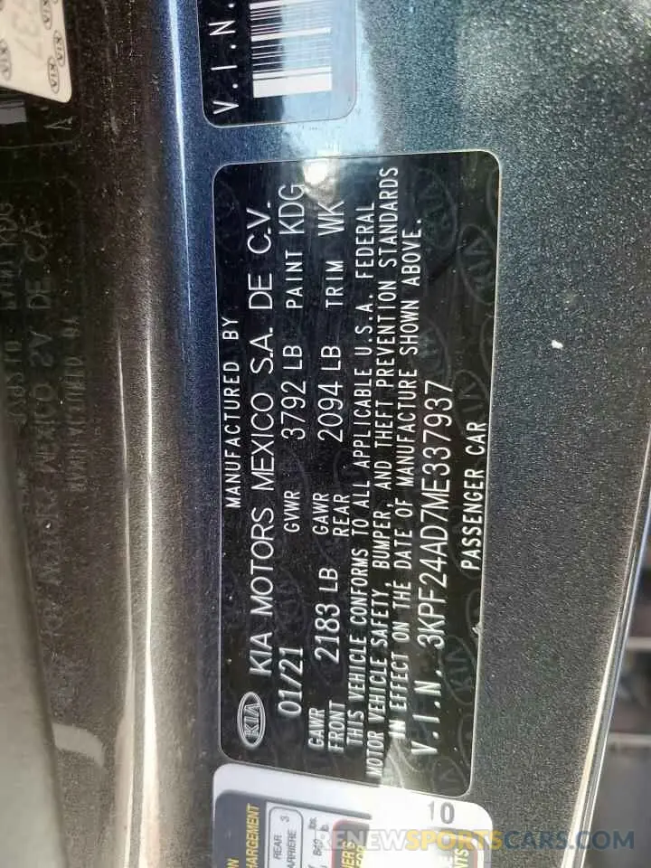 12 Photograph of a damaged car 3KPF24AD7ME337937 KIA FORTE 2021