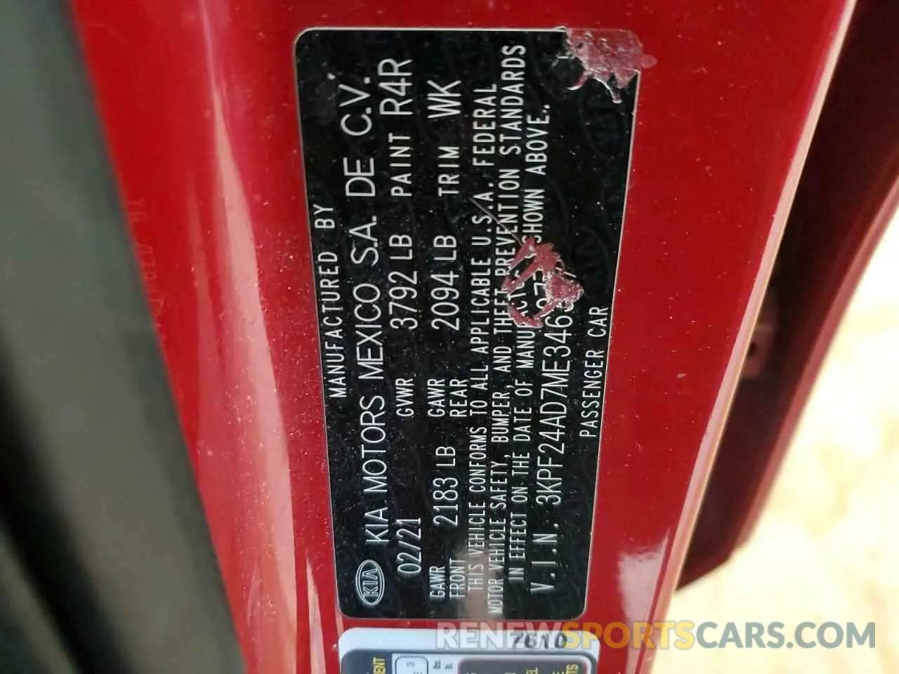 14 Photograph of a damaged car 3KPF24AD7ME346377 KIA FORTE 2021