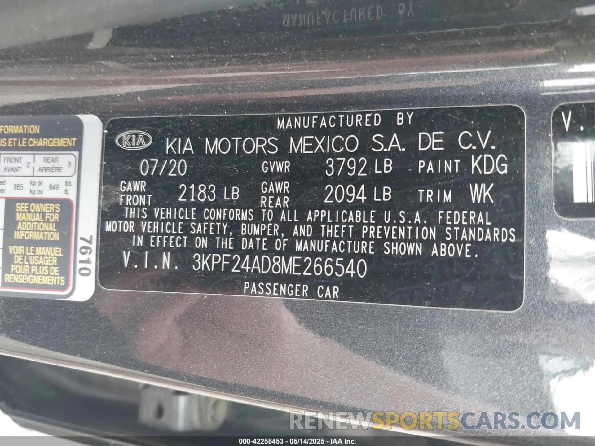 9 Photograph of a damaged car 3KPF24AD8ME266540 KIA FORTE 2021