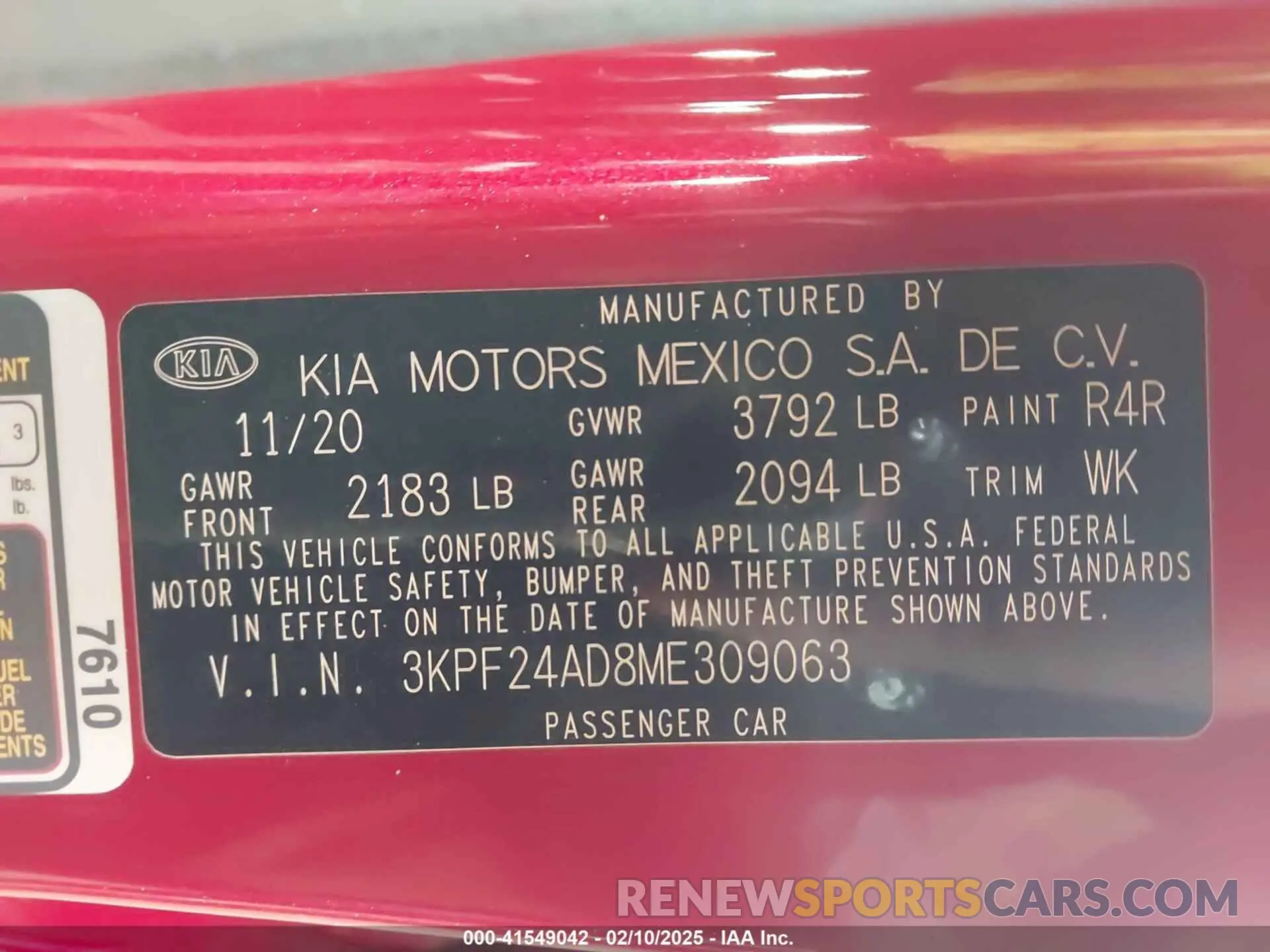 9 Photograph of a damaged car 3KPF24AD8ME309063 KIA FORTE 2021