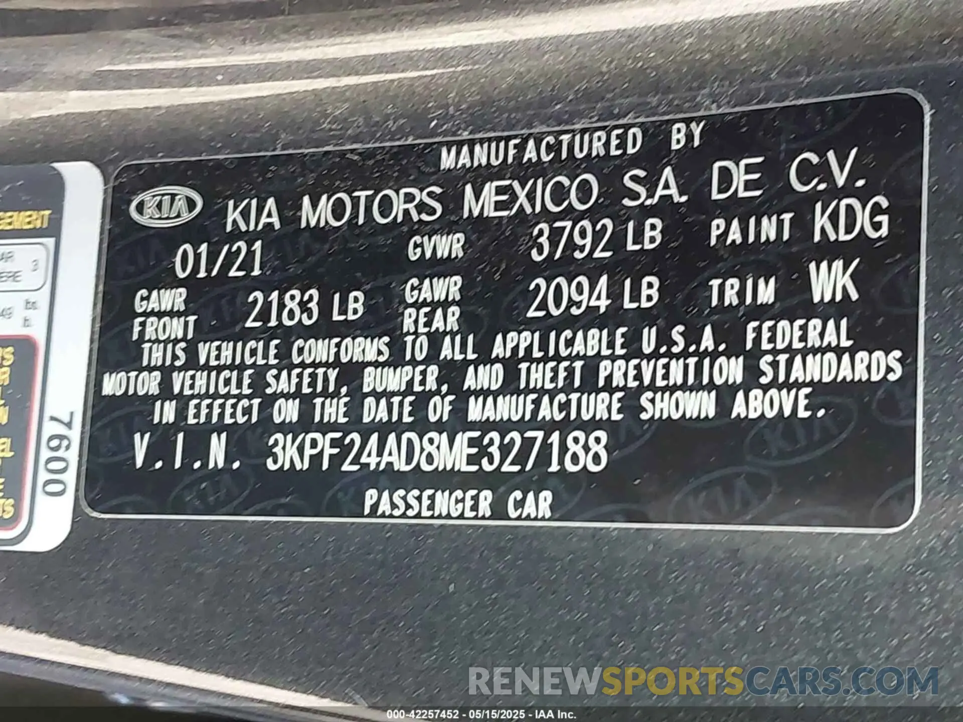 9 Photograph of a damaged car 3KPF24AD8ME327188 KIA FORTE 2021