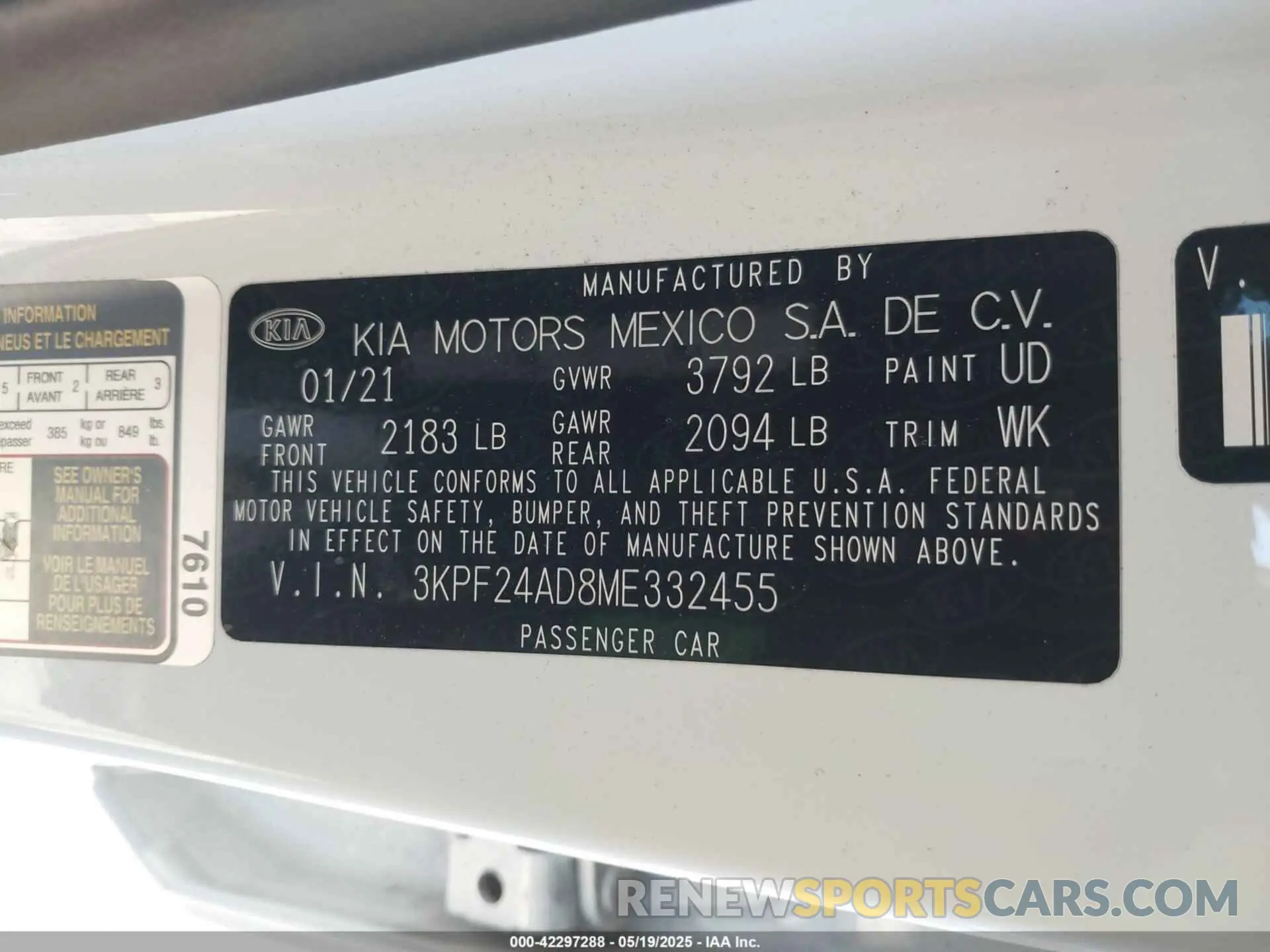 9 Photograph of a damaged car 3KPF24AD8ME332455 KIA FORTE 2021