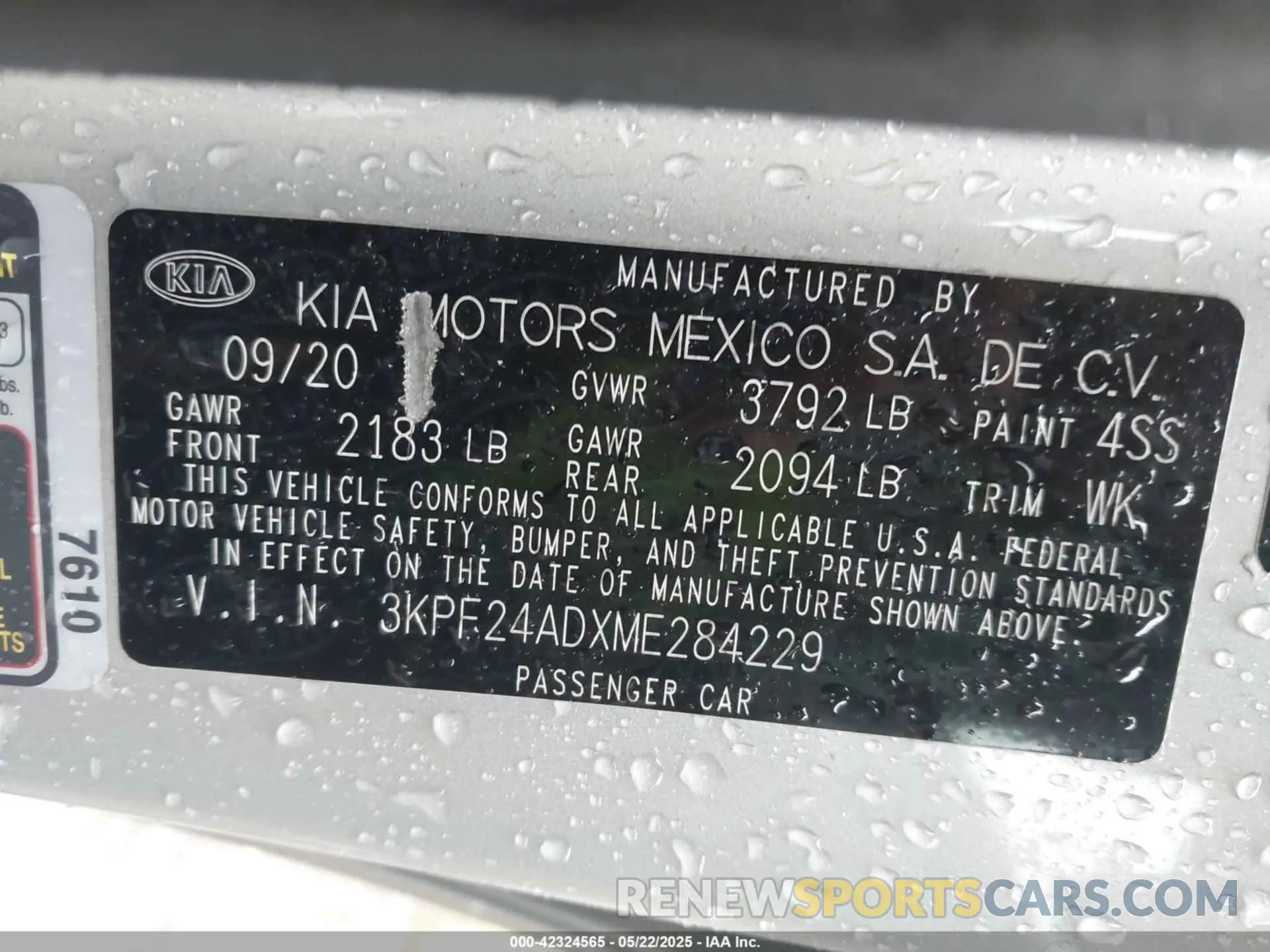 9 Photograph of a damaged car 3KPF24ADXME284229 KIA FORTE 2021