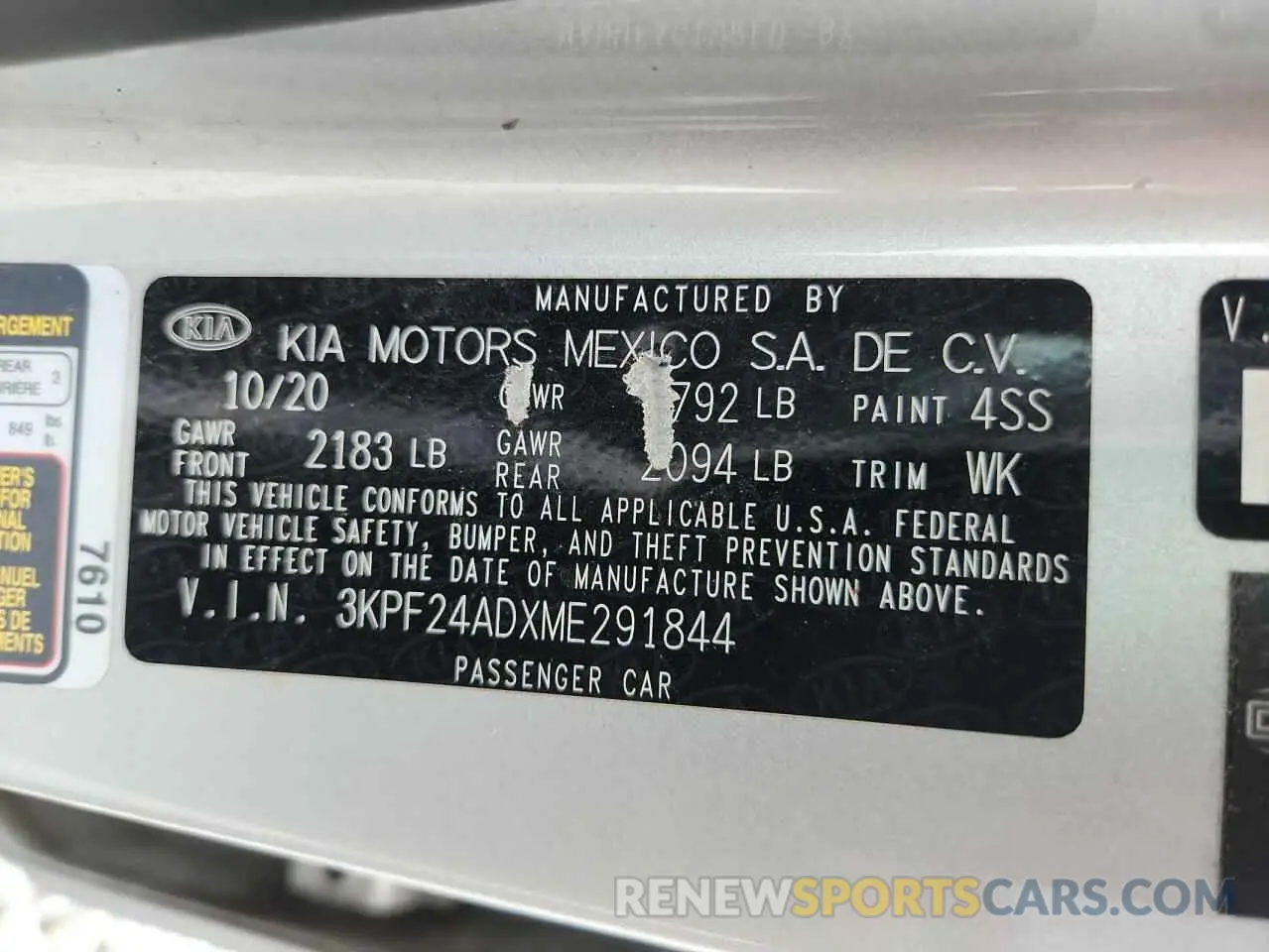 13 Photograph of a damaged car 3KPF24ADXME291844 KIA FORTE 2021