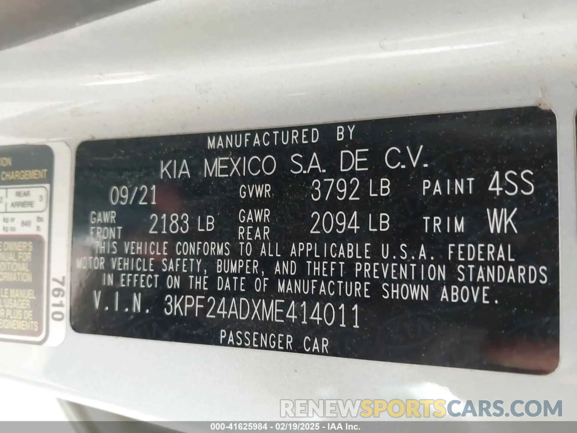 9 Photograph of a damaged car 3KPF24ADXME414011 KIA FORTE 2021