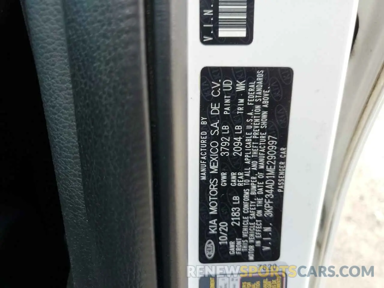14 Photograph of a damaged car 3KPF34AD1ME290997 KIA FORTE 2021