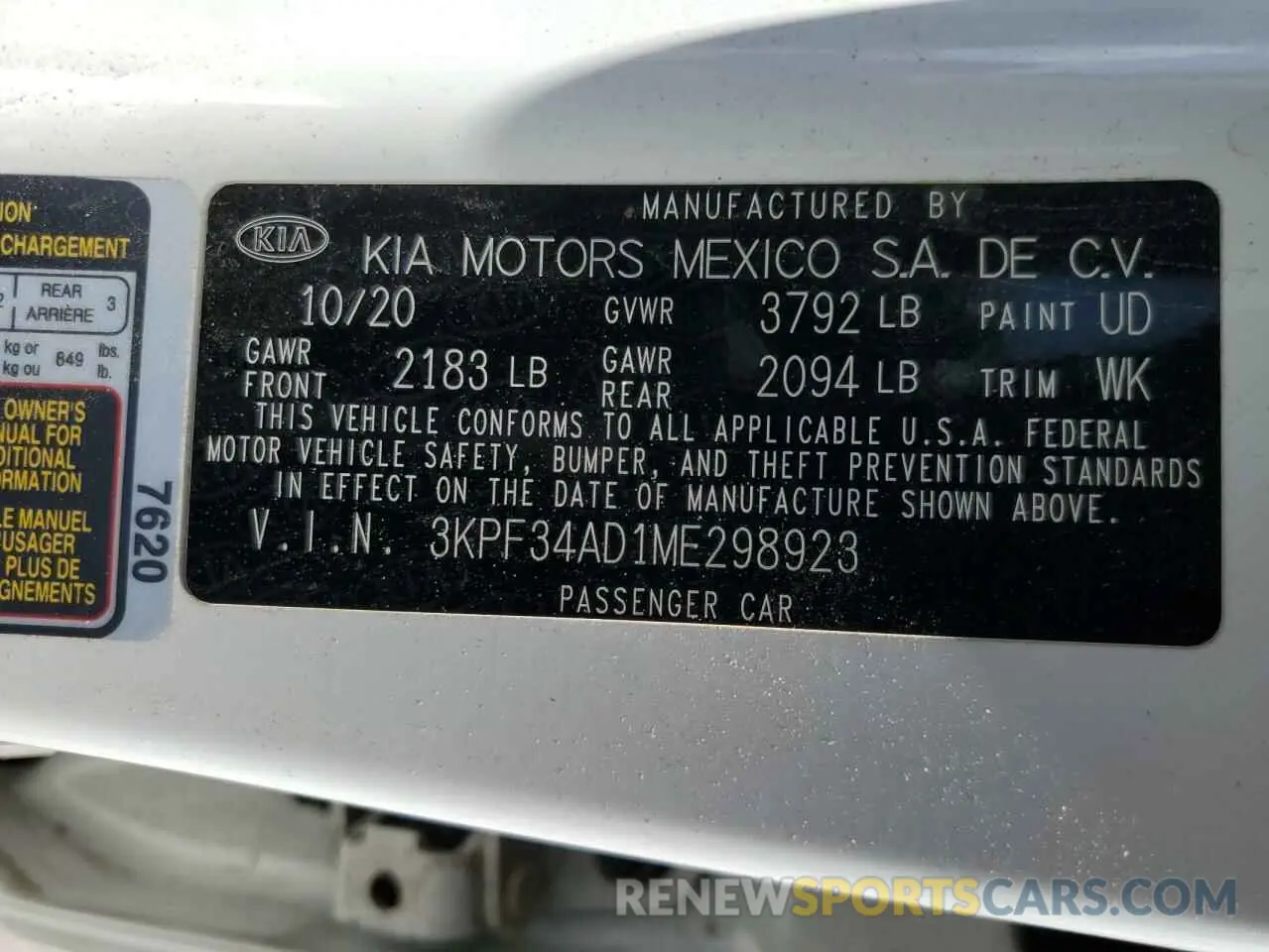 13 Photograph of a damaged car 3KPF34AD1ME298923 KIA FORTE 2021
