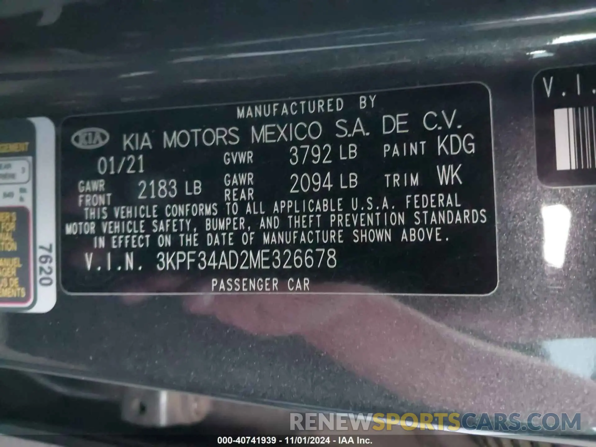 9 Photograph of a damaged car 3KPF34AD2ME326678 KIA FORTE 2021