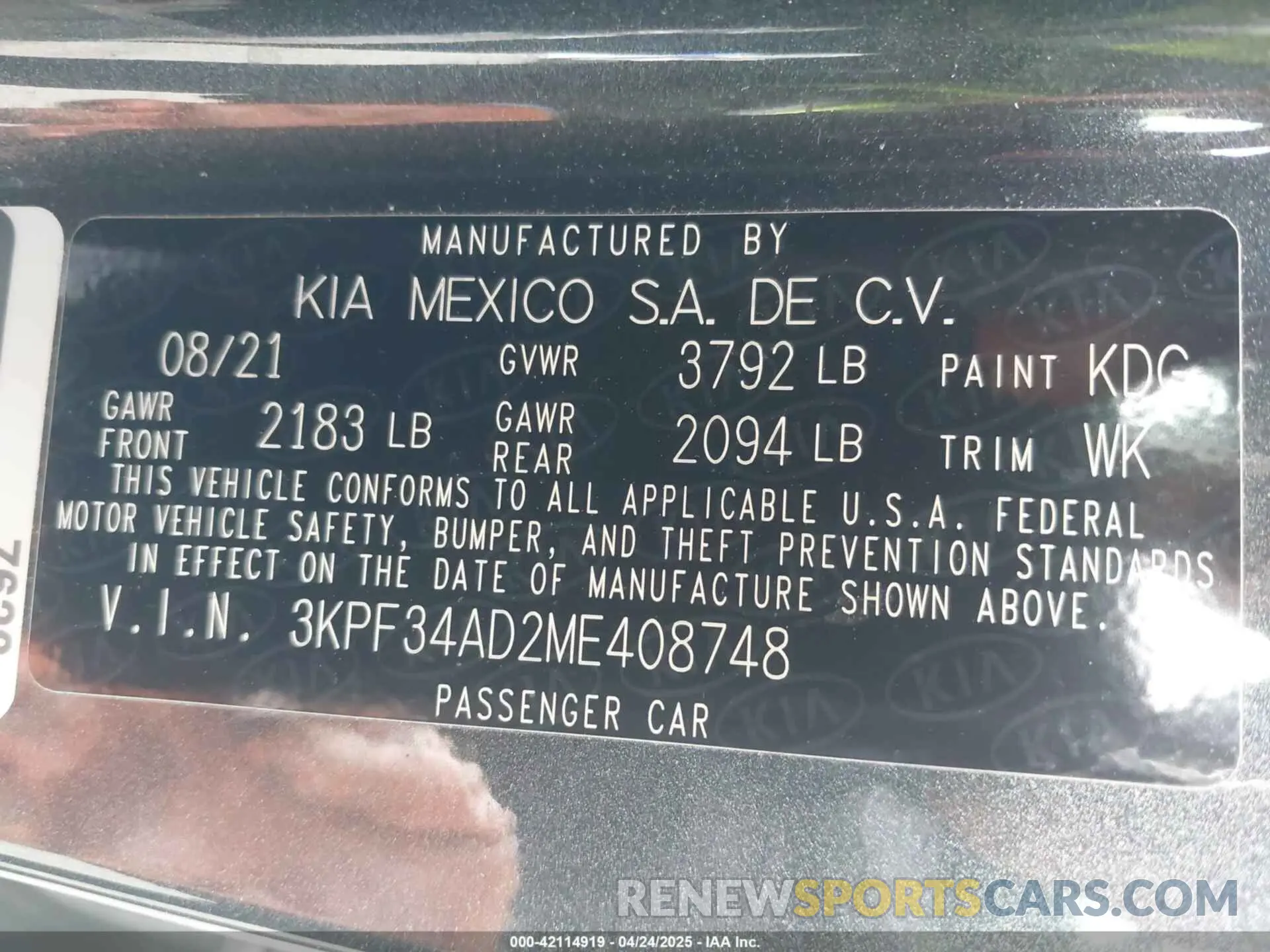 9 Photograph of a damaged car 3KPF34AD2ME408748 KIA FORTE 2021