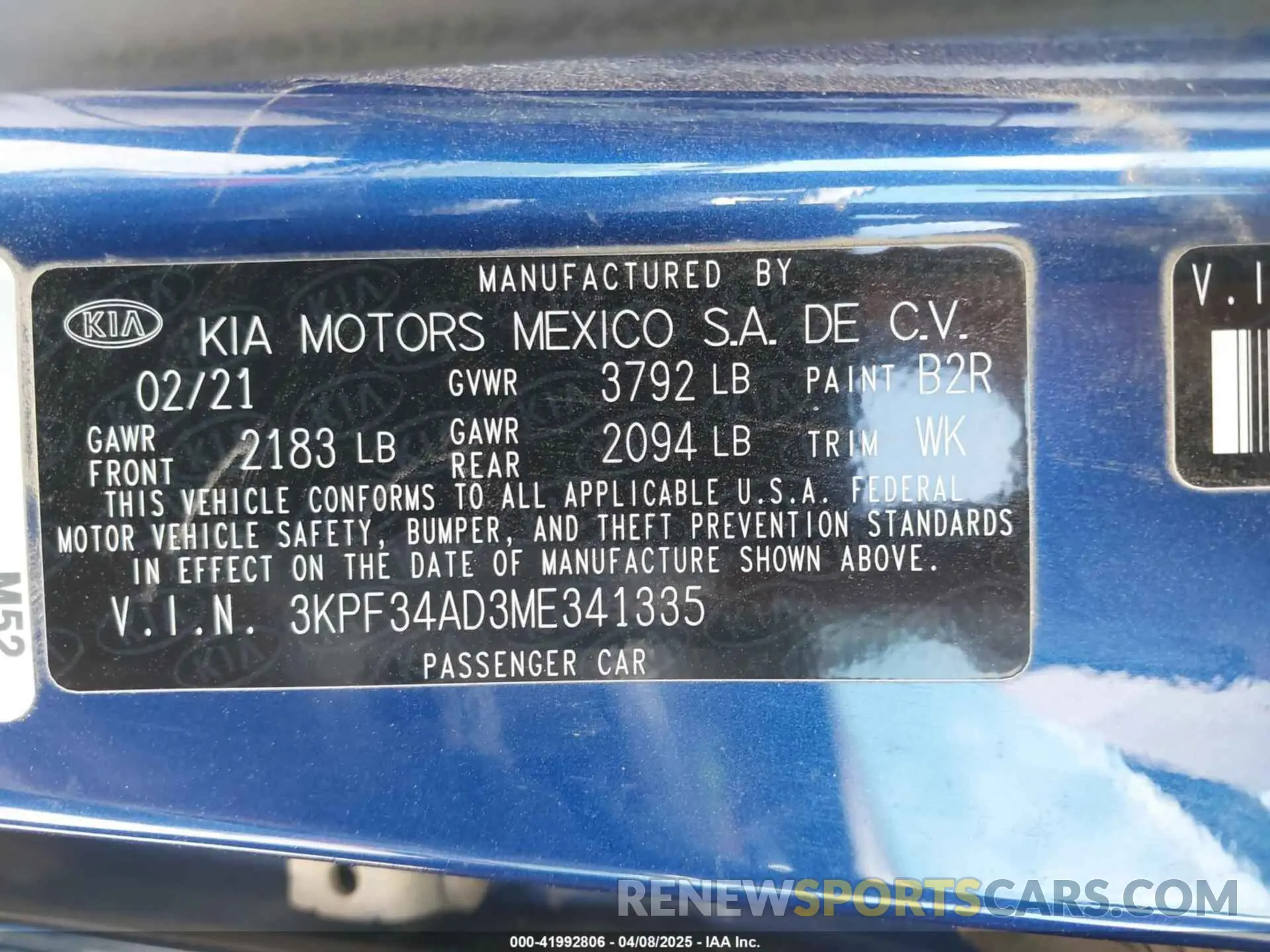 9 Photograph of a damaged car 3KPF34AD3ME341335 KIA FORTE 2021