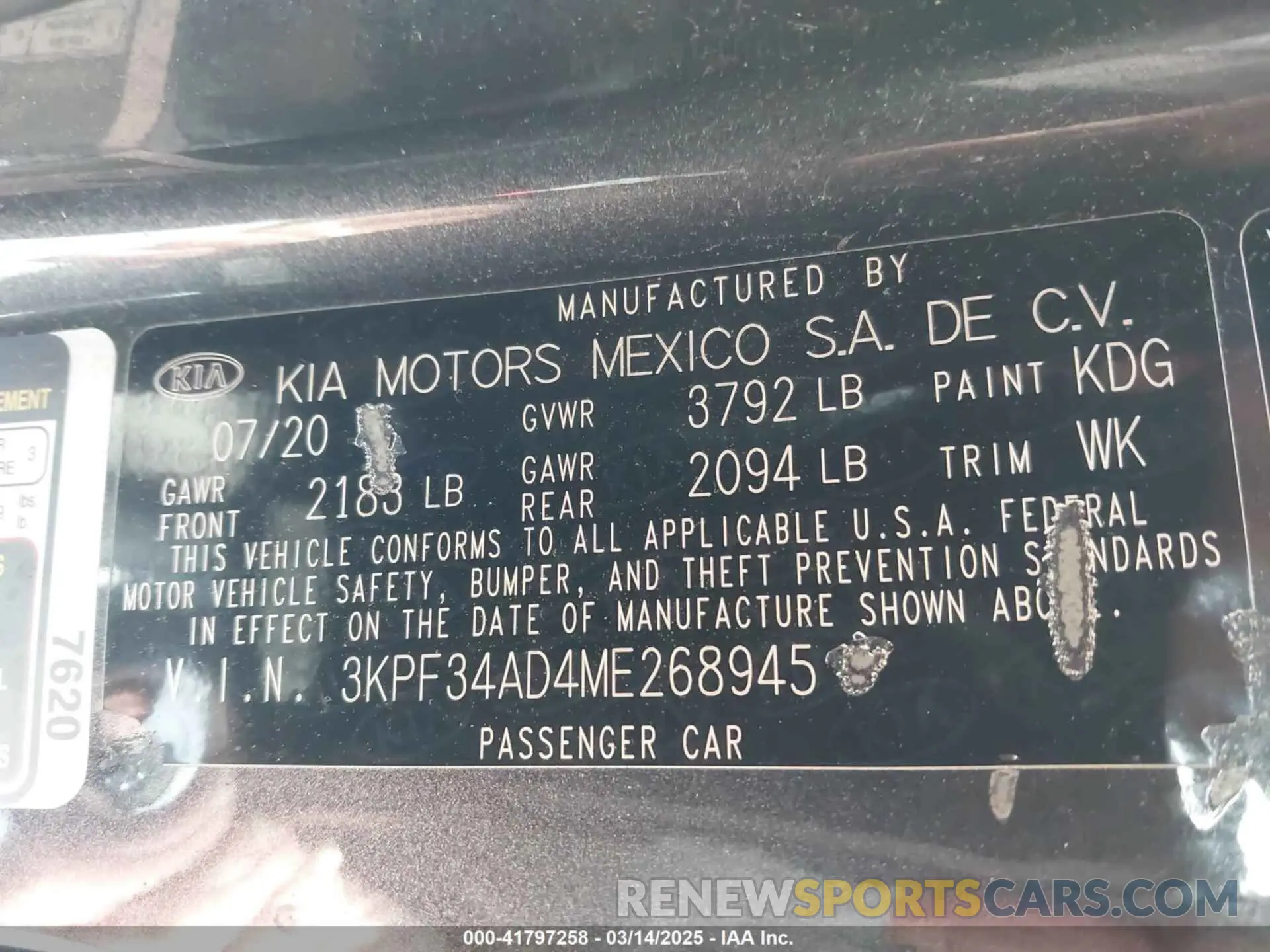 9 Photograph of a damaged car 3KPF34AD4ME268945 KIA FORTE 2021