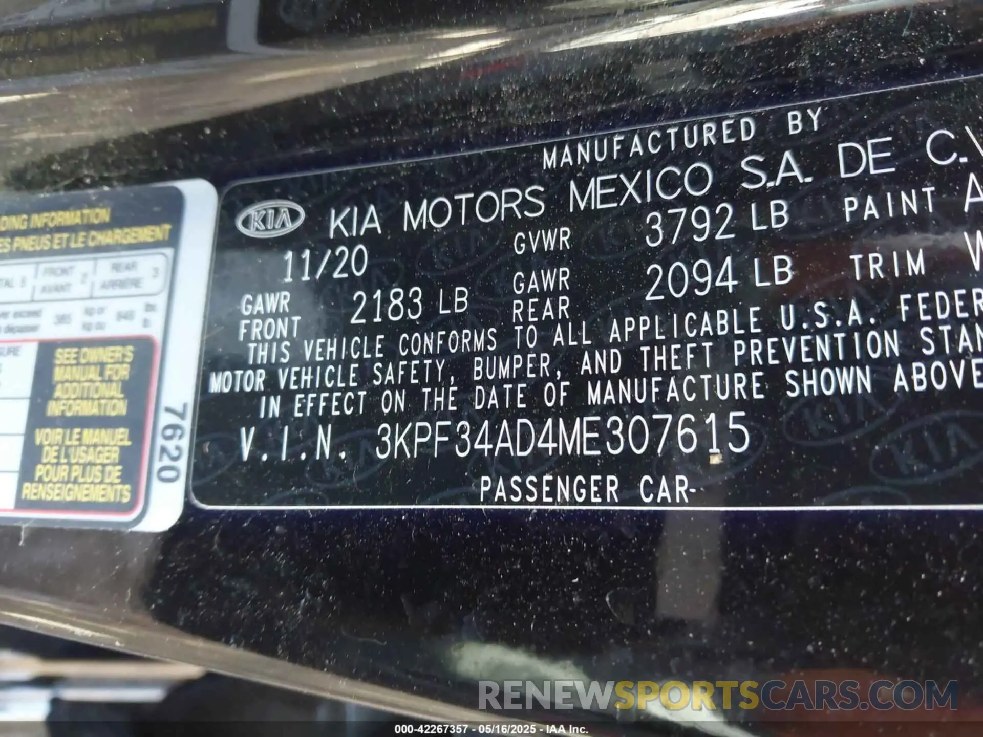 9 Photograph of a damaged car 3KPF34AD4ME307615 KIA FORTE 2021