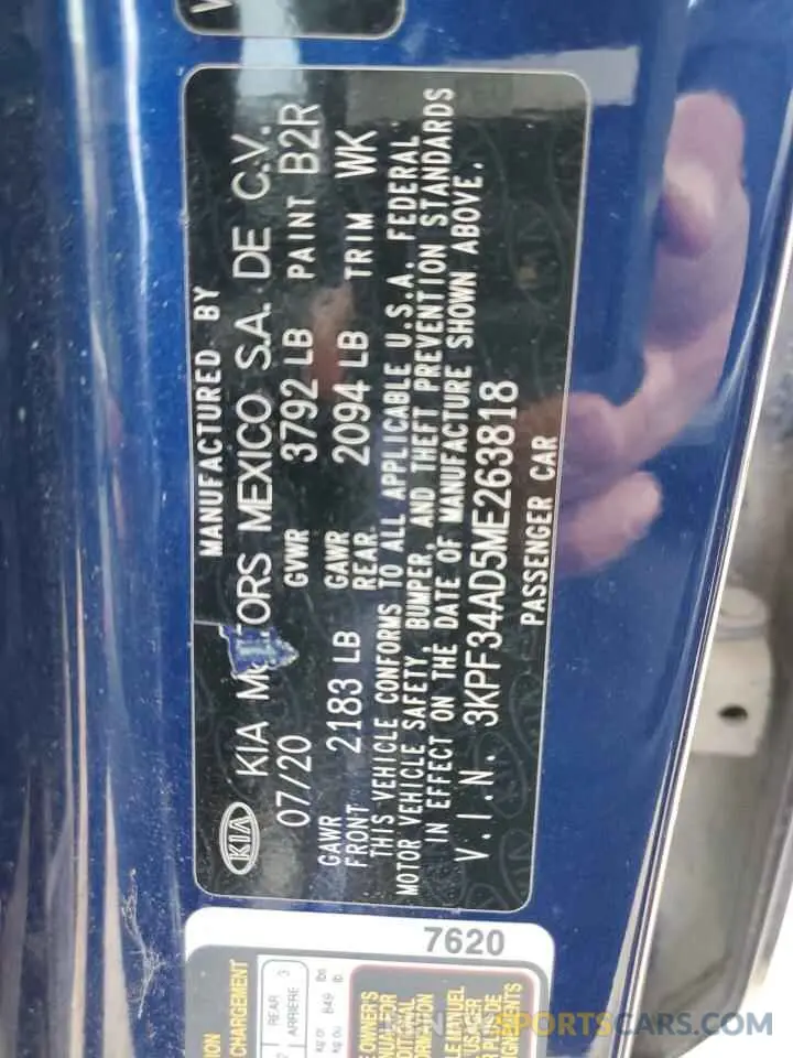 12 Photograph of a damaged car 3KPF34AD5ME263818 KIA FORTE 2021