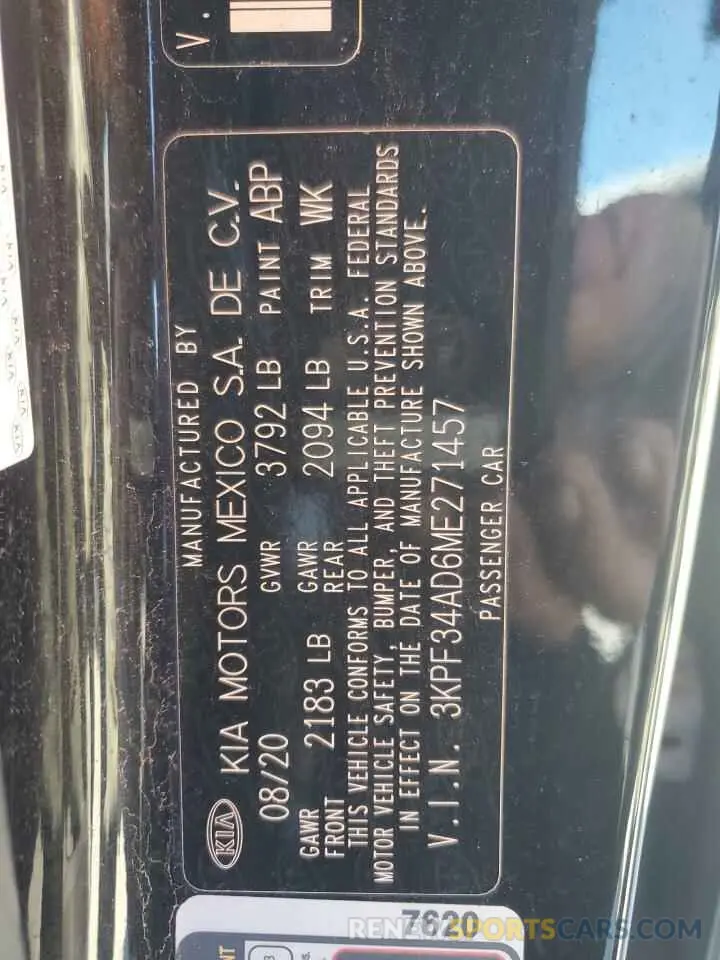 14 Photograph of a damaged car 3KPF34AD6ME271457 KIA FORTE 2021