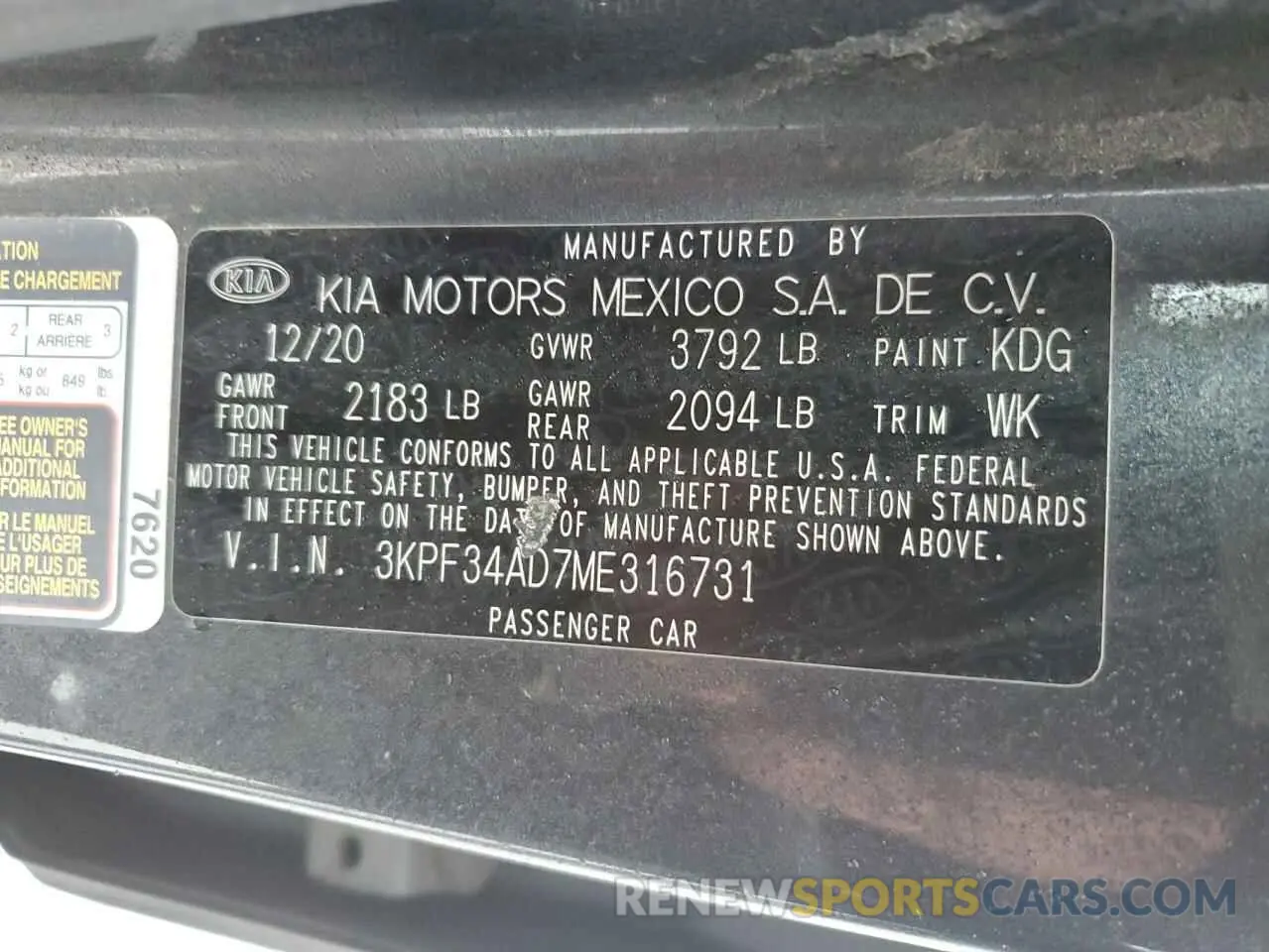 13 Photograph of a damaged car 3KPF34AD7ME316731 KIA FORTE 2021