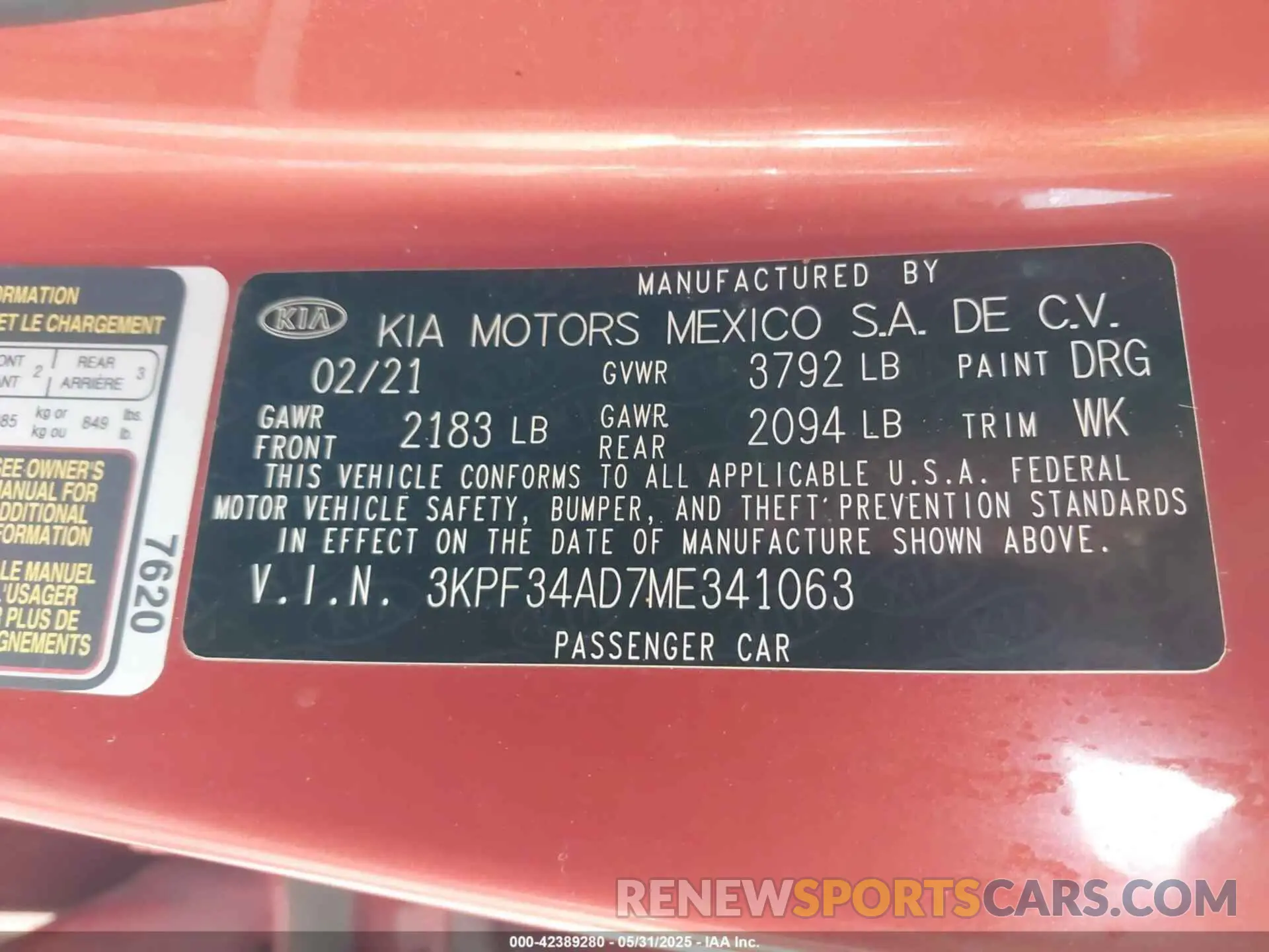 9 Photograph of a damaged car 3KPF34AD7ME341063 KIA FORTE 2021