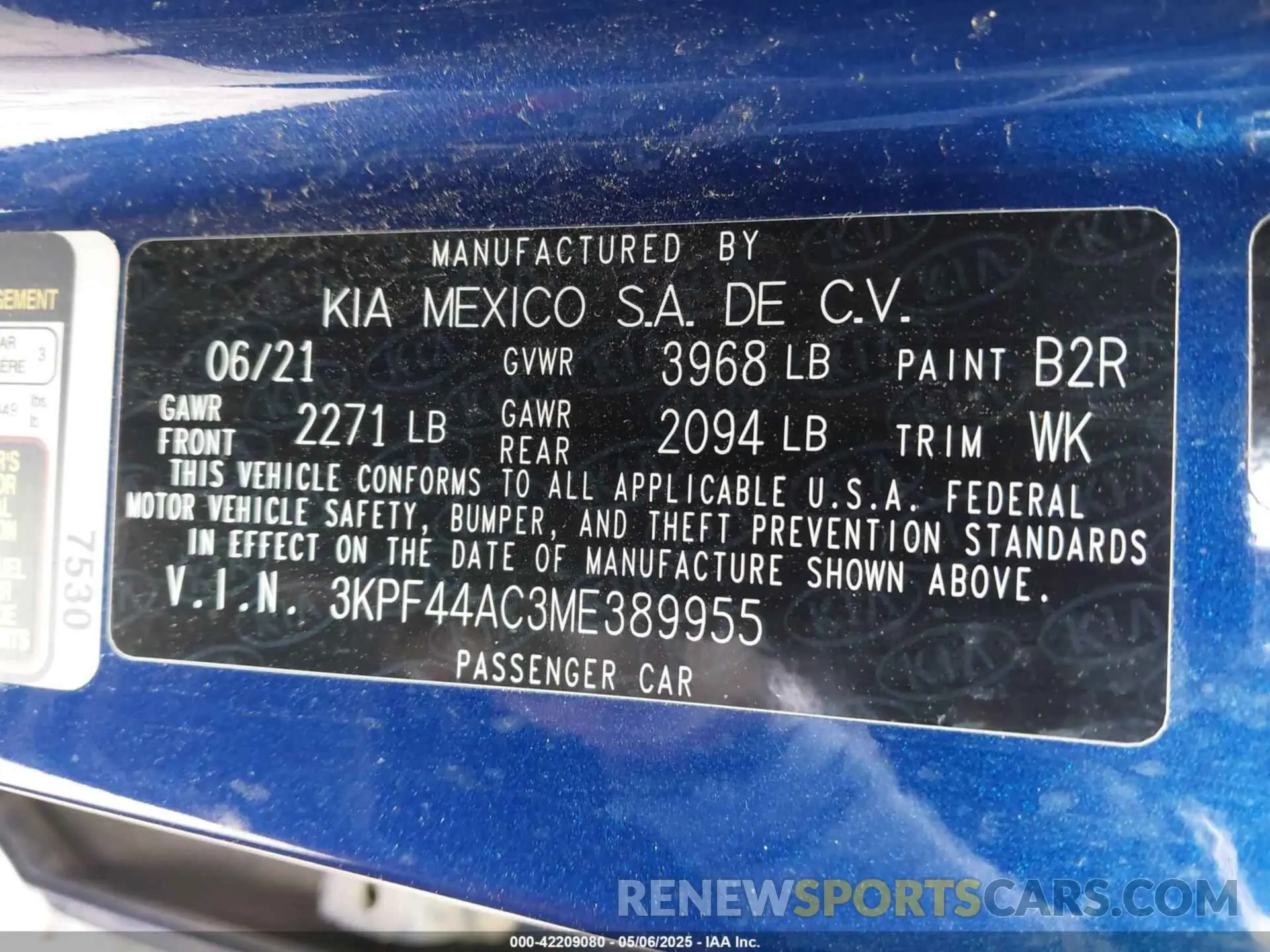 9 Photograph of a damaged car 3KPF44AC3ME389955 KIA FORTE 2021