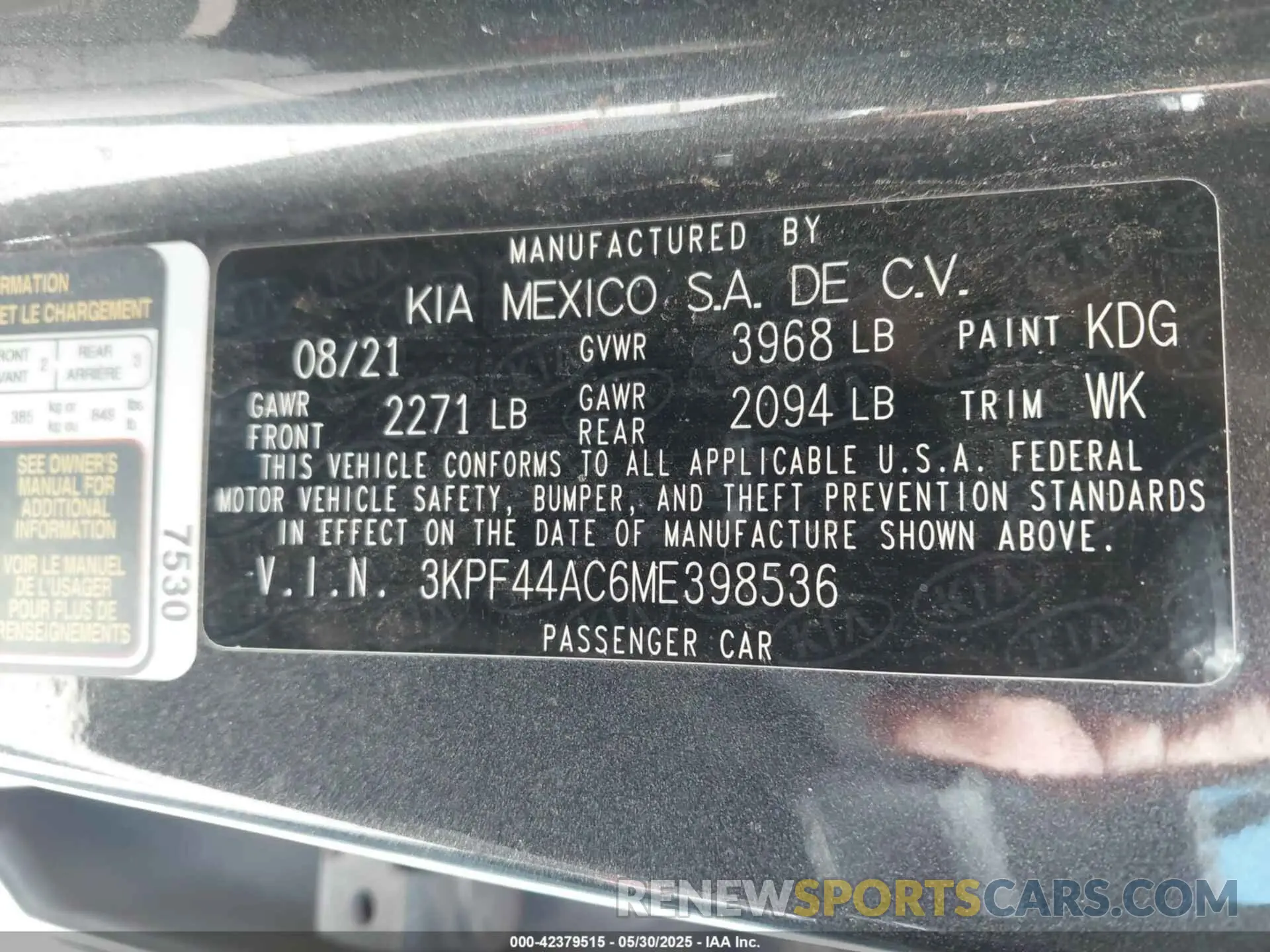 9 Photograph of a damaged car 3KPF44AC6ME398536 KIA FORTE 2021