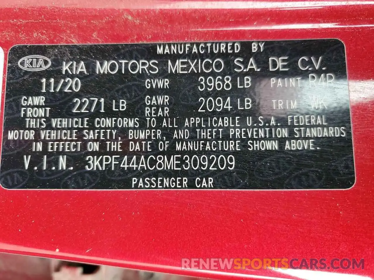 13 Photograph of a damaged car 3KPF44AC8ME309209 KIA FORTE 2021