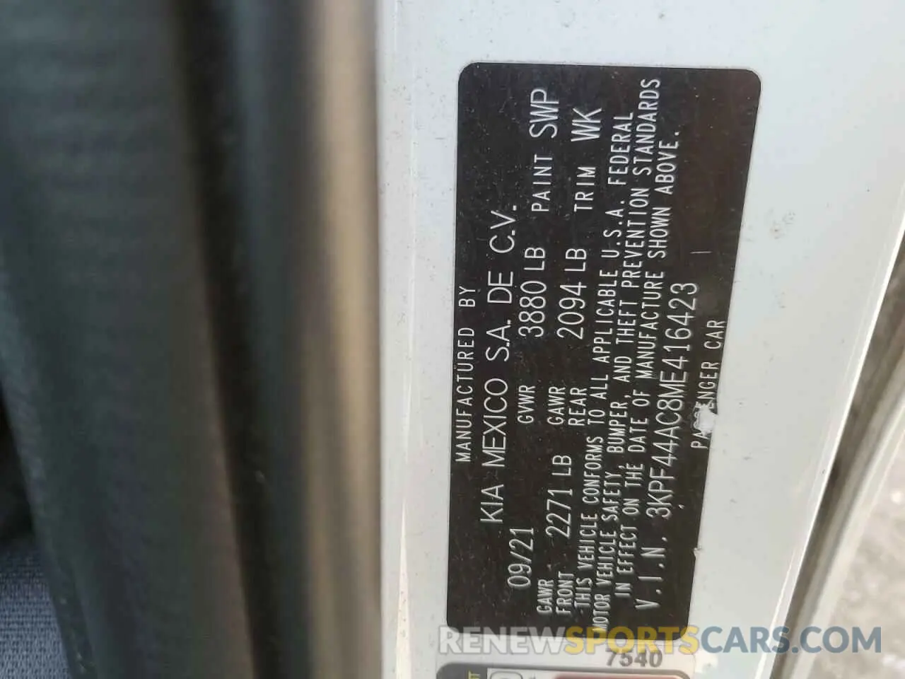 14 Photograph of a damaged car 3KPF44AC8ME416423 KIA FORTE 2021