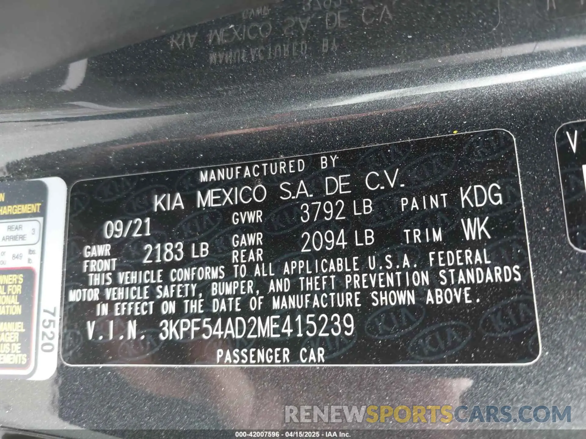 9 Photograph of a damaged car 3KPF54AD2ME415239 KIA FORTE 2021